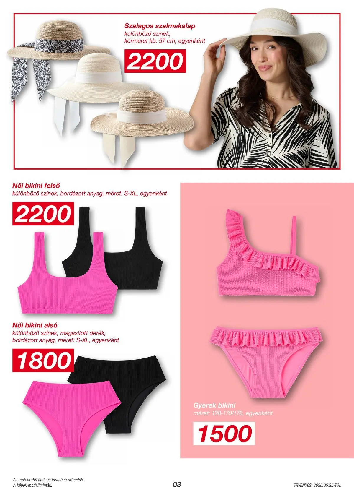 Kik akciós újság Budapest - 2026.05.25. -tól/töl > akció, lapozható szórólap 🛍️ | Oldal: 3 | Termékek: Bikini, Szalmakalap
