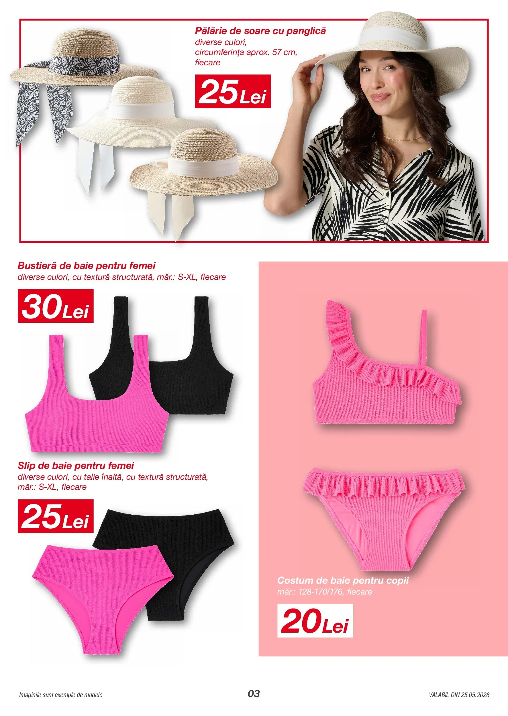 Kik catalog 25.05.2026 - Online magazin Romania | Pagină: 3 | Produse: Pălărie, Slip de baie, Costum, Slip