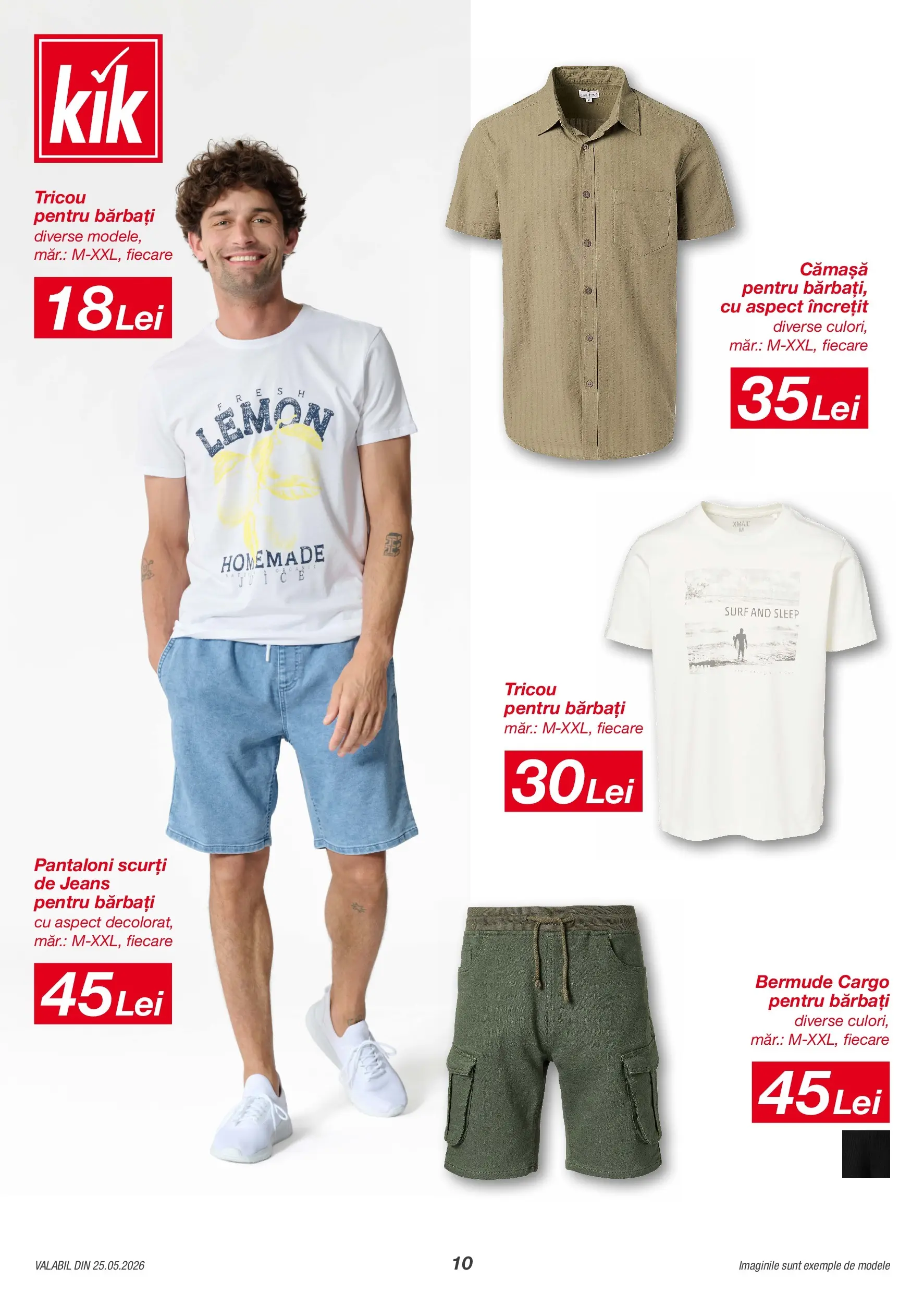 Kik catalog 25.05.2026 - Online magazin Romania | Pagină: 10 | Produse: Kestane, Tricou, Pantaloni, Pantaloni scurți
