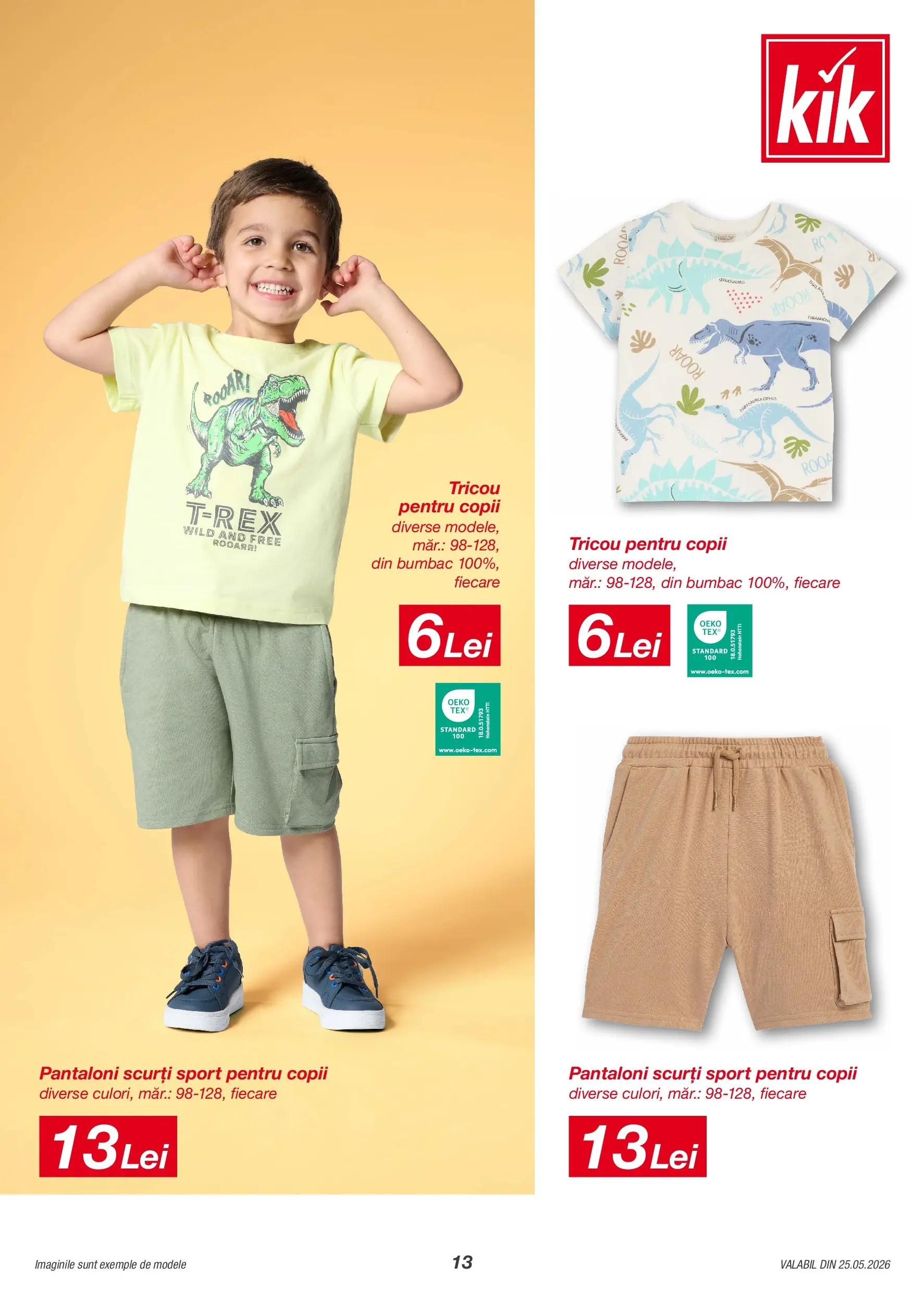 Kik catalog 25.05.2026 - Online magazin Romania | Pagină: 13 | Produse: Tricou, Pantaloni, Pantaloni scurți