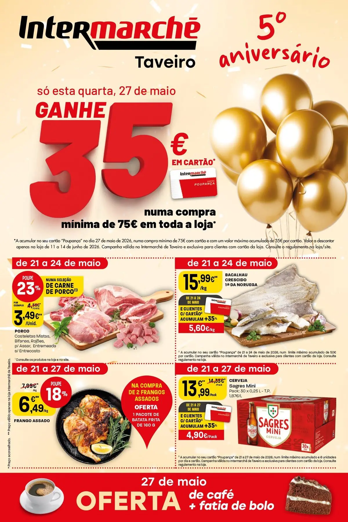 Intermarché - Isto é que são preços BAIXOS! » de 21/05/2026 - 27/05/2026 | Página: 1 | Produtos: Bacalhau, Batata frita, Frango, Carne