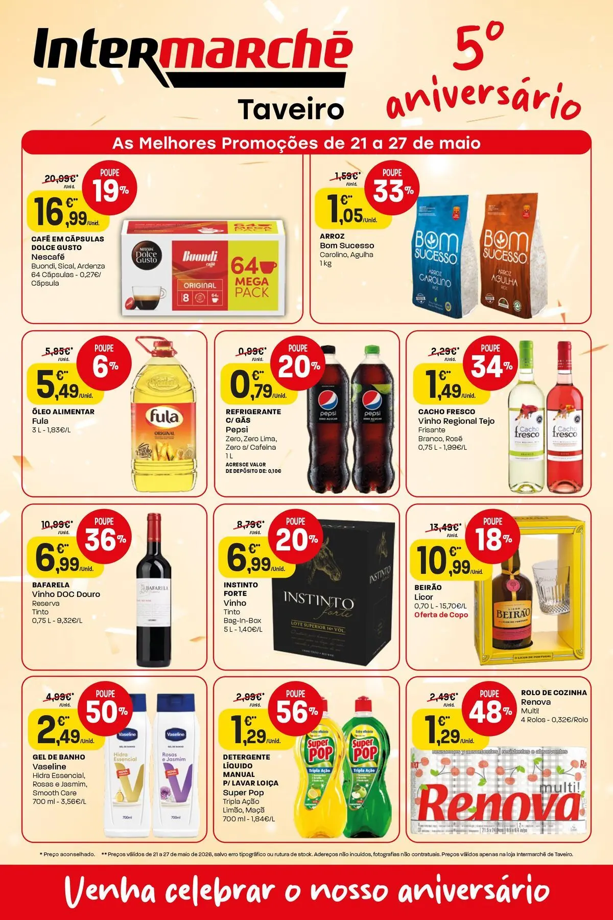 Intermarché - Isto é que são preços BAIXOS! » de 21/05/2026 - 27/05/2026 | Página: 51 | Produtos: Refrigerante, Detergente, Óleo, Vinho