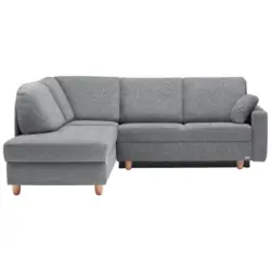 Ecksofa in Mikrovelours Grau 208/227 cm