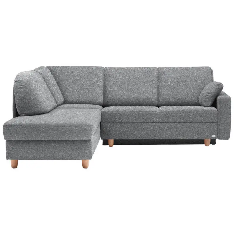 Ecksofa in Mikrovelours Grau 208/227 cm