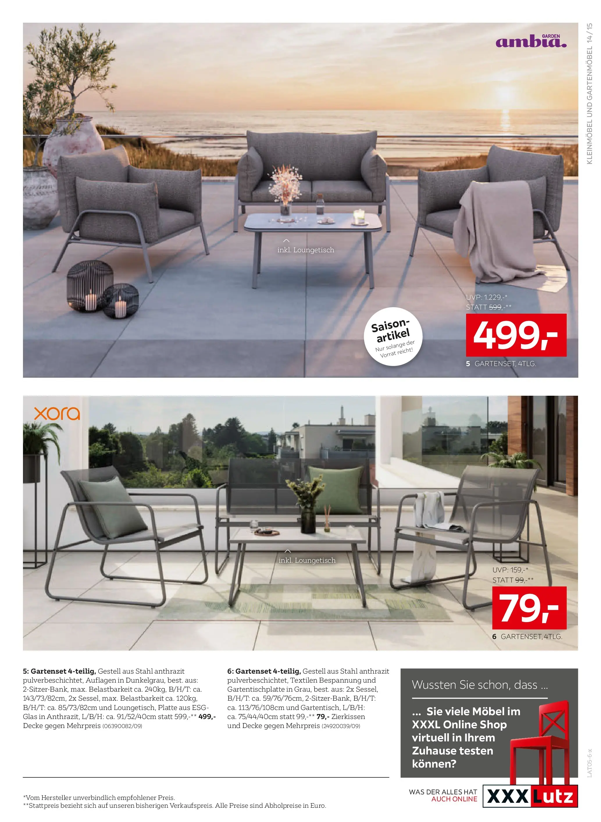 XXXLutz Sitzmöbel von 19.05.2026 - Aktuelle Angebote | Seite: 15 | Produkte: Decke, Gartenmöbel