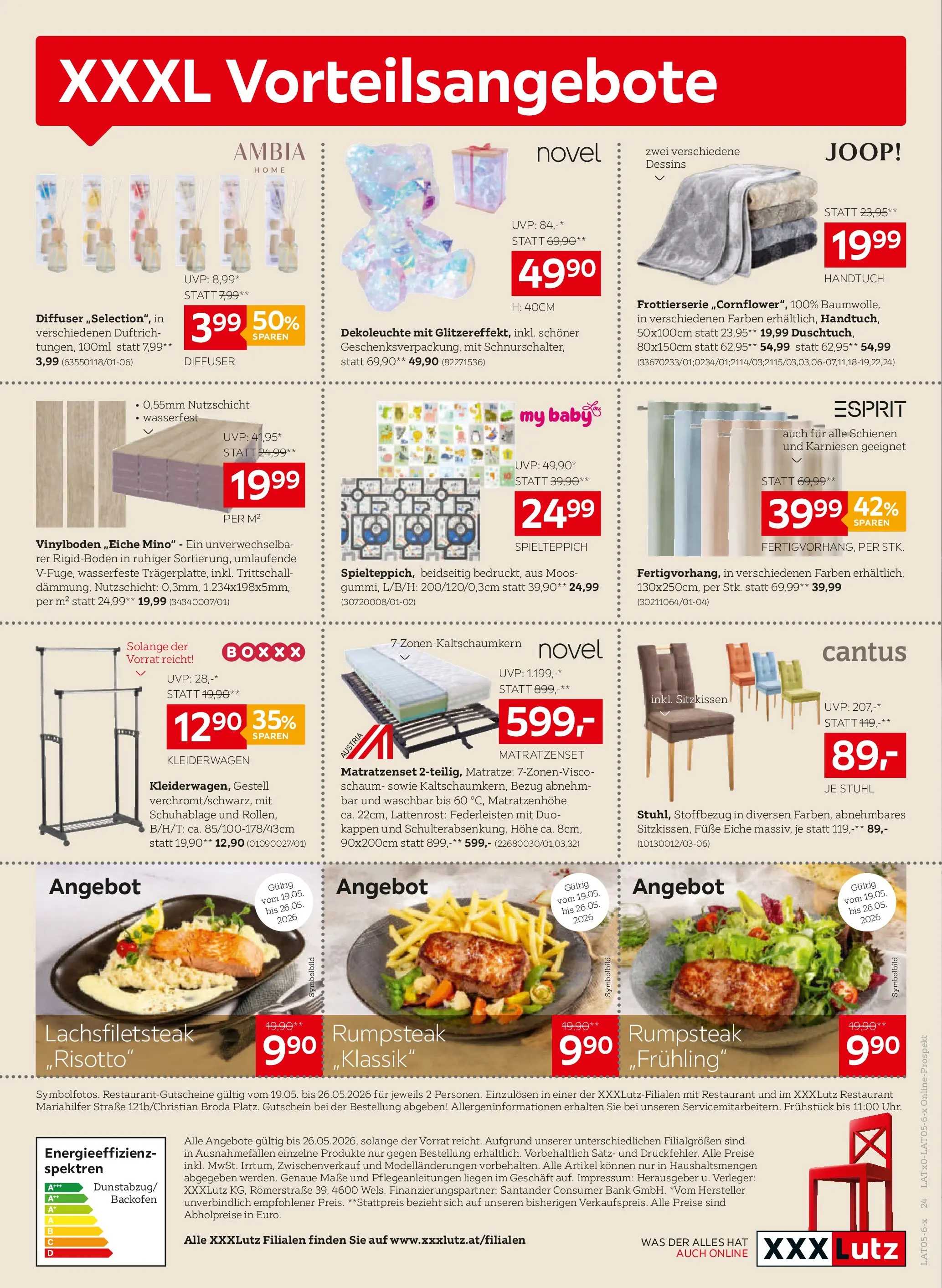 XXXLutz Sitzmöbel von 19.05.2026 - Aktuelle Angebote | Seite: 24 | Produkte: Matratze, Lattenrost, Stuhl