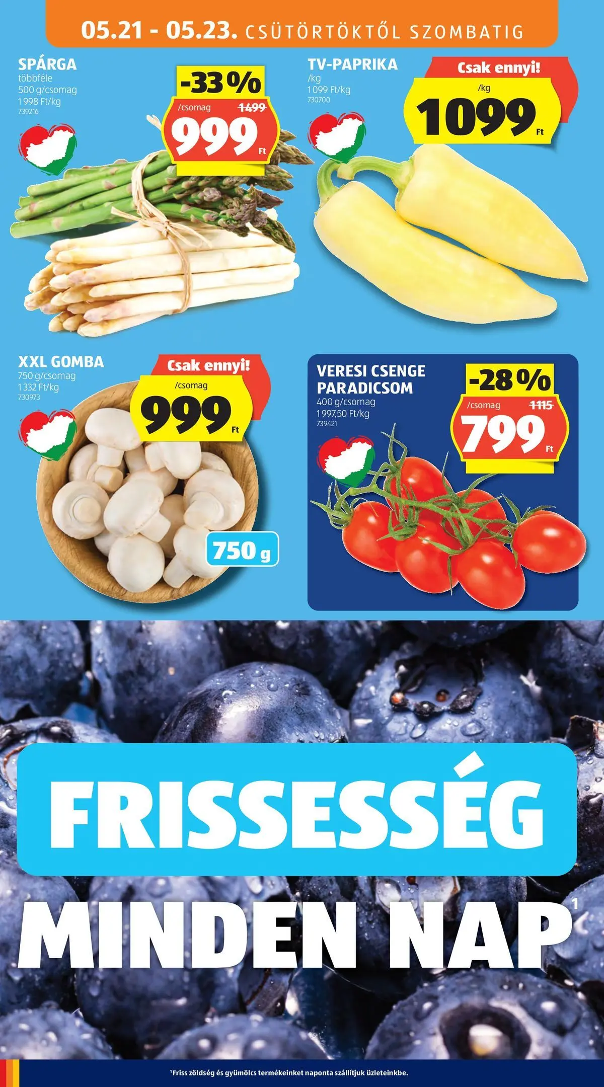 Aldi - Aldi újság érvényessége 2026.05.27-ig - 2026.05.20.-tól⏳Szórólap | Oldal: 10 | Termékek: Gyümölcs, Gomba, Zöldség, Paradicsom Aldi - Aldi újság érvényessége 2026.05.27-ig - 2026.05.20. -tól/töl > akció, lapozható szórólap 🛍️ | Oldal: 10 | Termékek: Gyümölcs, Gomba, Zöldség, Paradicsom