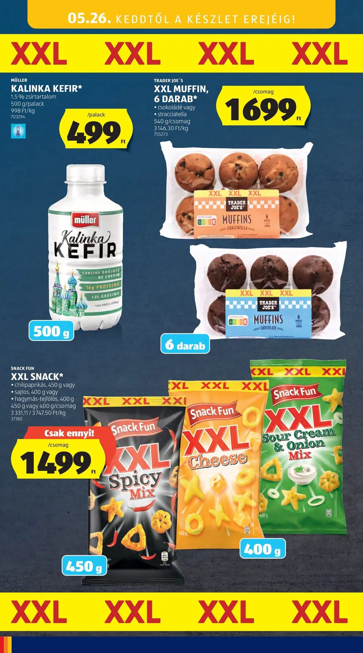 Aldi - Aldi újság érvényessége 2026.05.27-ig - 2026.05.20.-tól⏳Szórólap | Oldal: 42 | Termékek: Kefir, Muffin, Csokoládé Aldi - Aldi újság érvényessége 2026.05.27-ig - 2026.05.20. -tól/töl > akció, lapozható szórólap 🛍️ | Oldal: 42 | Termékek: Kefir, Muffin, Csokoládé