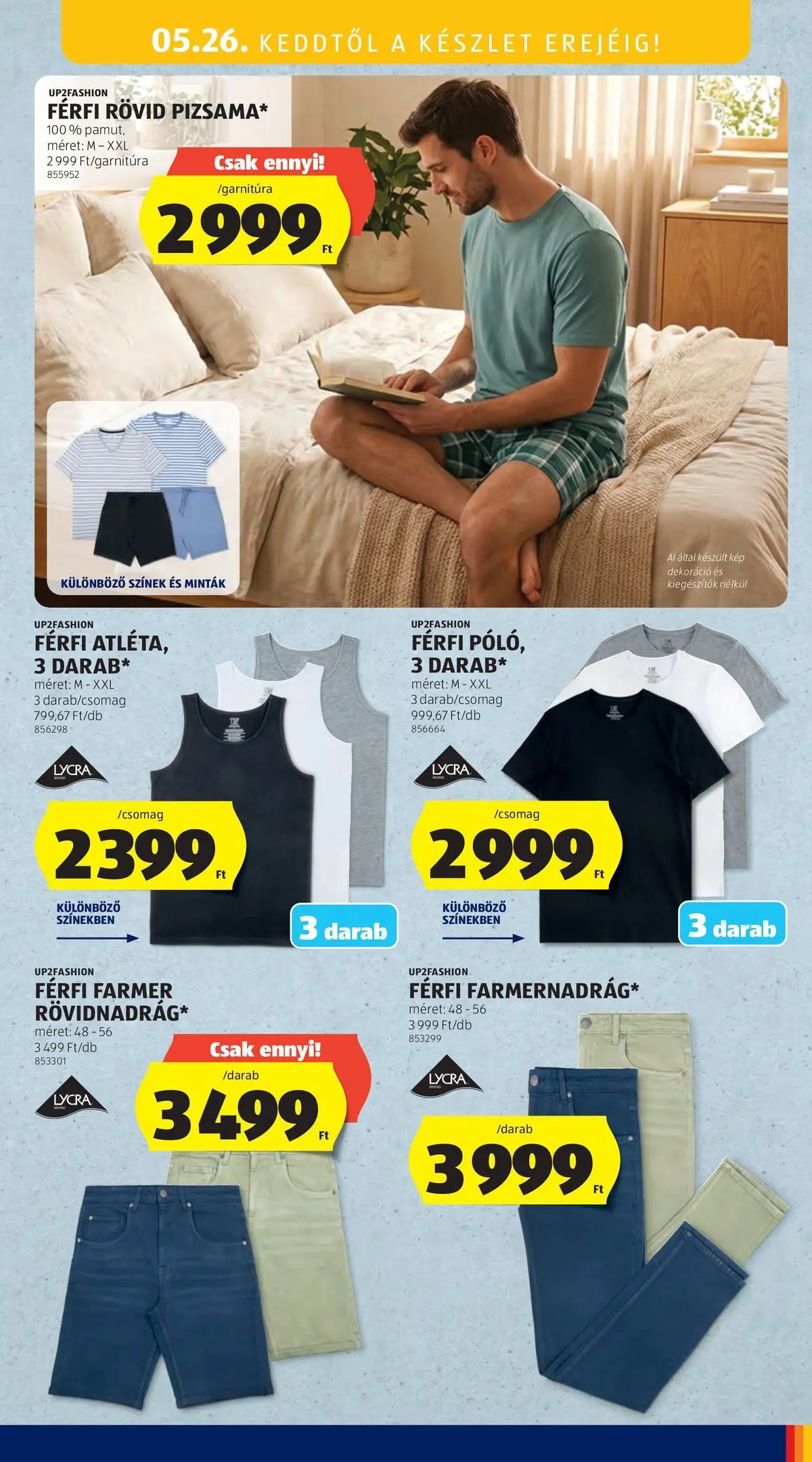 Aldi - Aldi újság érvényessége 2026.05.27-ig - 2026.05.20.-tól⏳Szórólap | Oldal: 47 | Termékek: Farmer, Dekoráció Aldi - Aldi újság érvényessége 2026.05.27-ig - 2026.05.20. -tól/töl > akció, lapozható szórólap 🛍️ | Oldal: 47 | Termékek: Farmer, Dekoráció