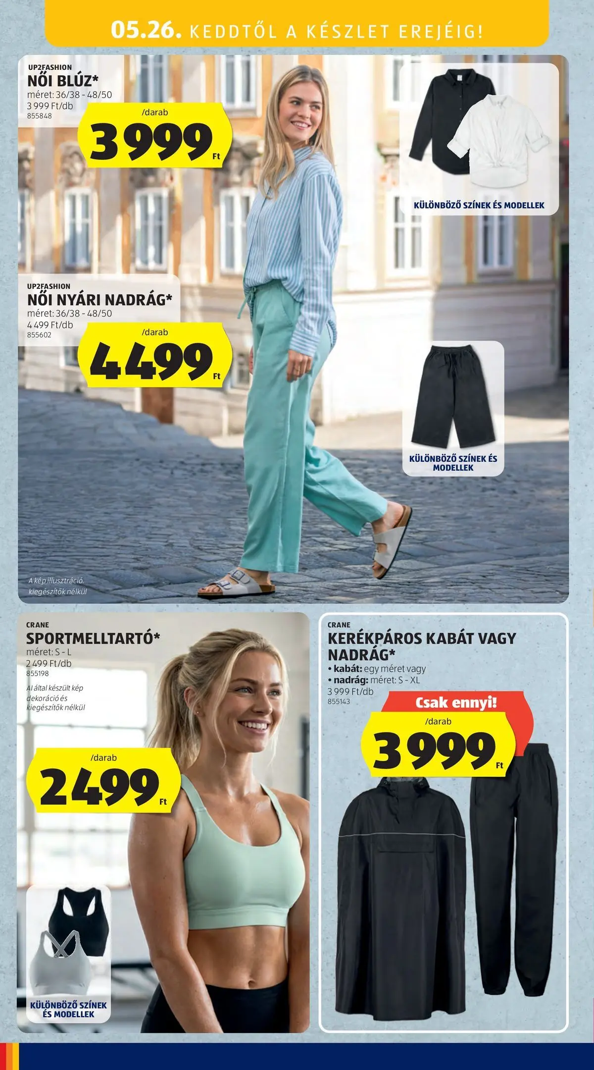 Aldi - Aldi újság érvényessége 2026.05.27-ig - 2026.05.20.-tól⏳Szórólap | Oldal: 48 | Termékek: Kabát, Nadrág, Dekoráció Aldi - Aldi újság érvényessége 2026.05.27-ig - 2026.05.20. -tól/töl > akció, lapozható szórólap 🛍️ | Oldal: 48 | Termékek: Kabát, Nadrág, Dekoráció