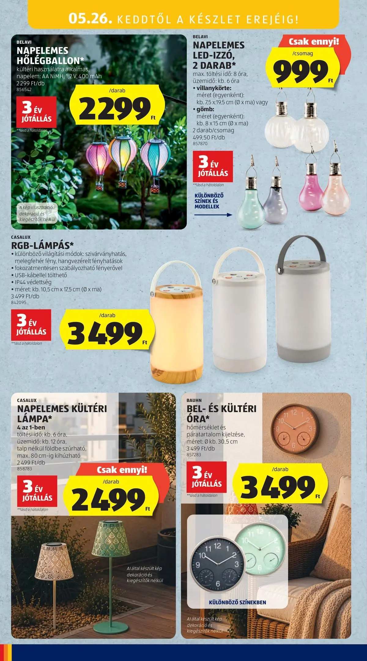 Aldi - Aldi újság érvényessége 2026.05.27-ig - 2026.05.20.-tól⏳Szórólap | Oldal: 52 | Termékek: Óra, Dekoráció Aldi - Aldi újság érvényessége 2026.05.27-ig - 2026.05.20. -tól/töl > akció, lapozható szórólap 🛍️ | Oldal: 52 | Termékek: Óra, Dekoráció