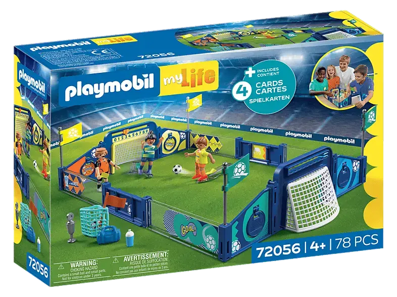 Playmobil 72056 My Life: Fussball Arena Spielfeld mit Schussmechanik und 2 Toren (Ab 4 Jahren) Spielfigur