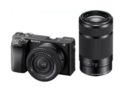 Sony Alpha 6400 Kit Systemkamera mit Objektiv 16-50 mm & & 55-210 mm, 7.6 cm Display Touchscreen, WLAN, Schwarz