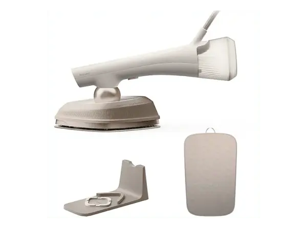 Philips OneTurn 2-in-1 2-in-1 B&uuml;geleisen & Steamer (1800 Watt, Wei&szlig;/Beige, Drehbarer B&uuml;gelkopf, mit SoftBoard & Dock)
