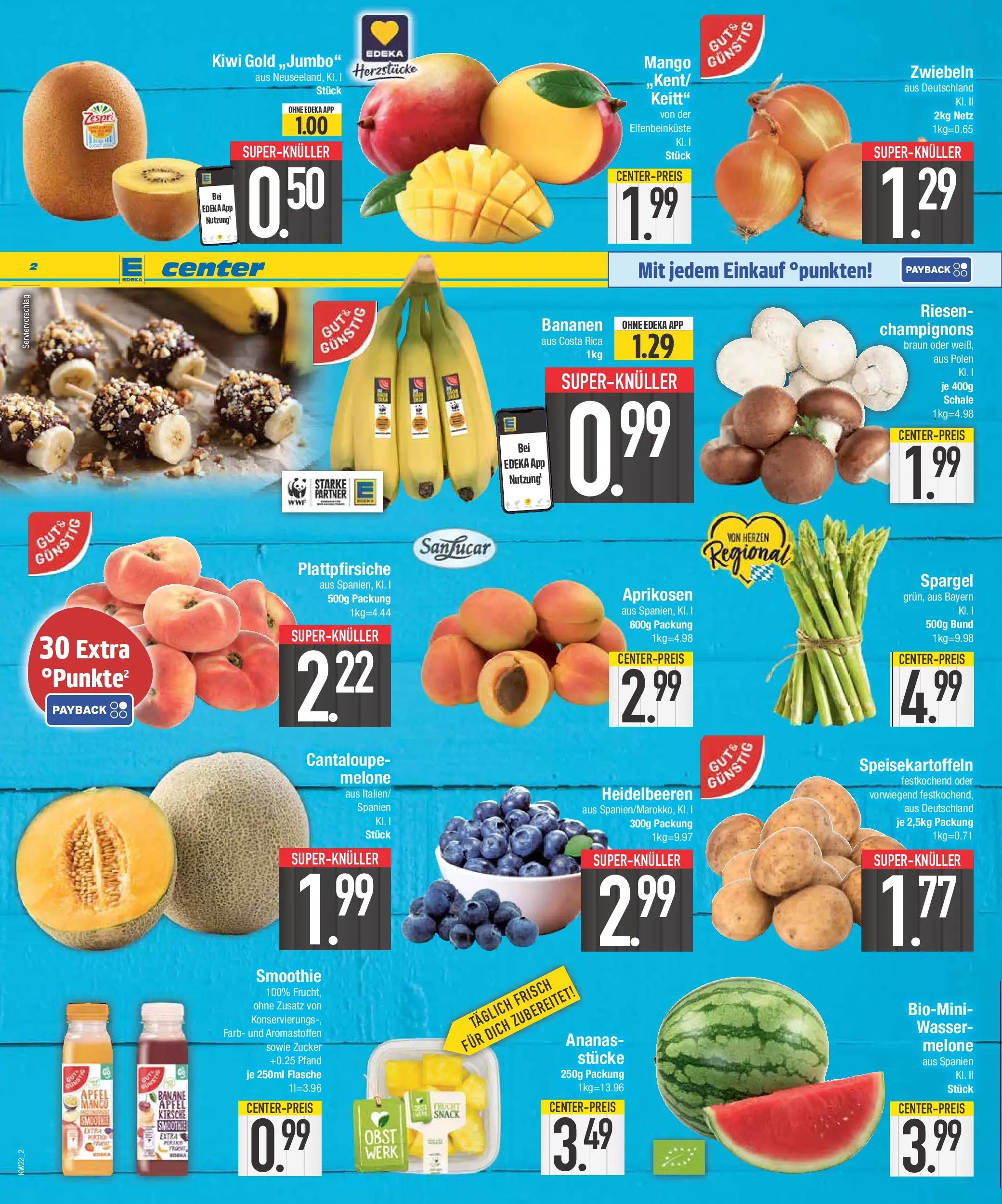 E center Prospekt Neuburg An Der Donau (ab 26.05.2026) zum Blättern | Seite: 2 | Produkte: Bananen, Spargel, Heidelbeeren, Zwiebeln