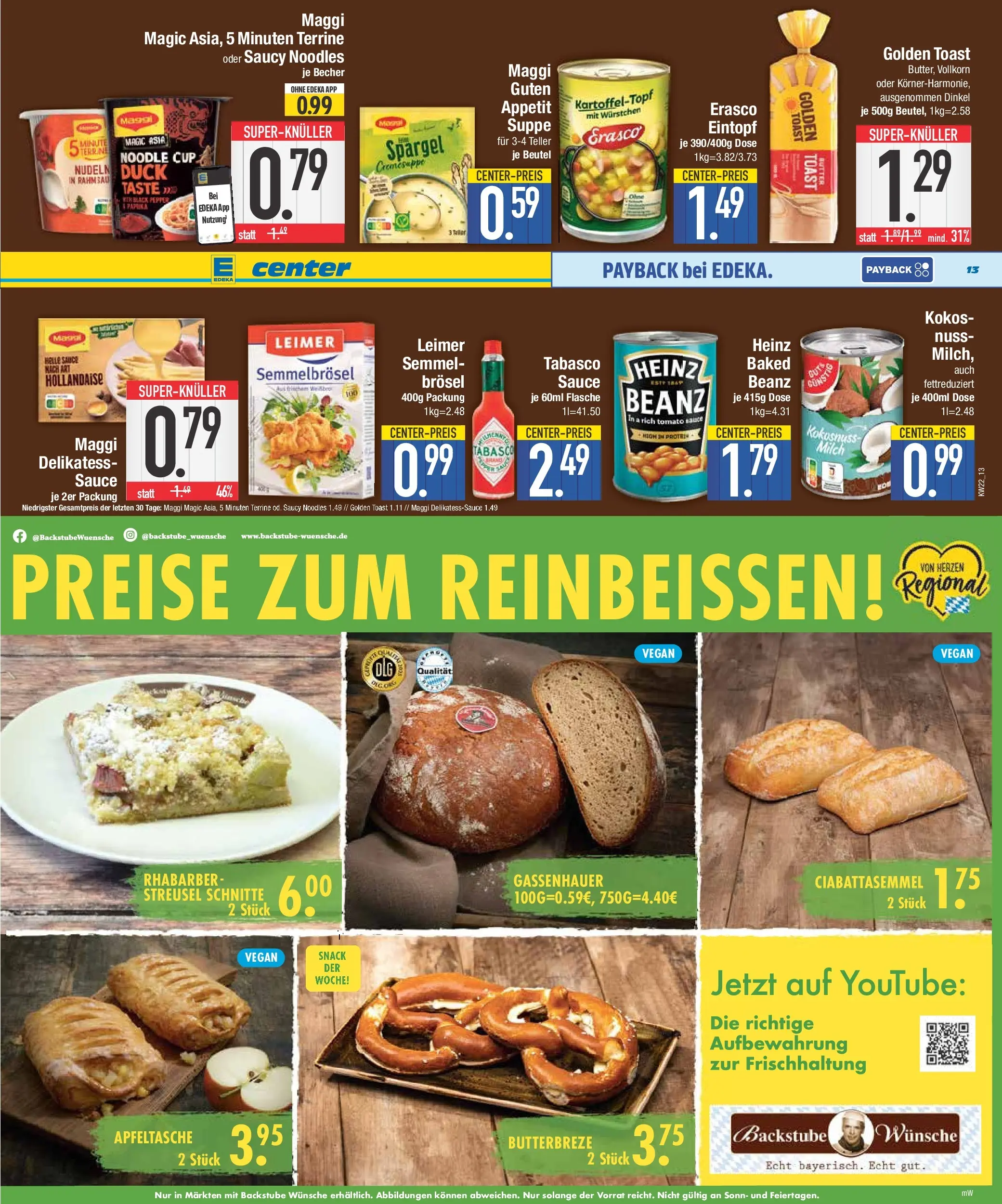 E center Prospekt Bad Reichenhall (ab 26.05.2026) zum Blättern | Seite: 13 | Produkte: Maggi, Butter, Toast, Nudeln