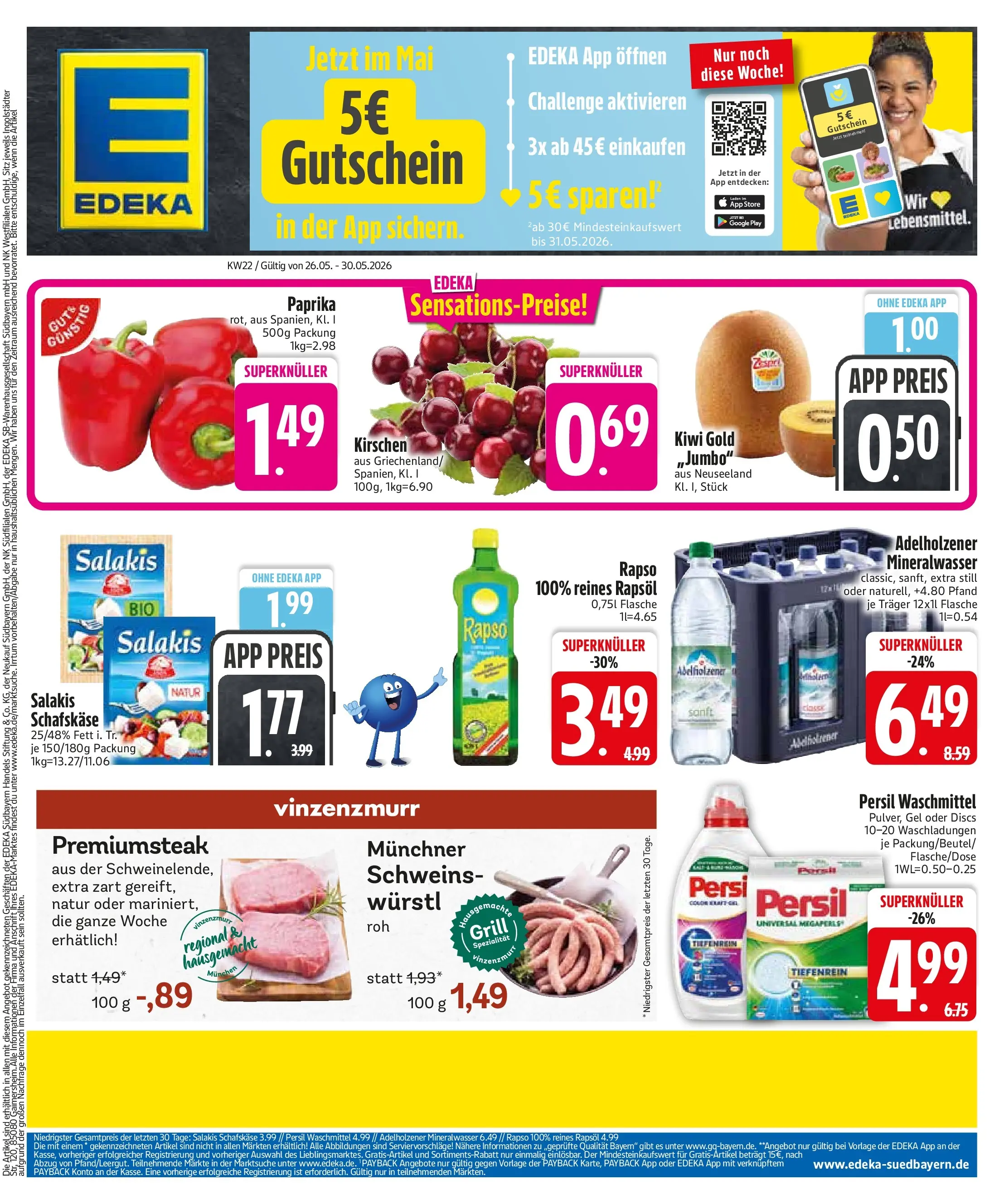Edeka prospekt Murnau (ab 26.05.2026) » Angebote Online | Seite: 3 | Produkte: Grill, Kirschen, Kiwi, Schafskase