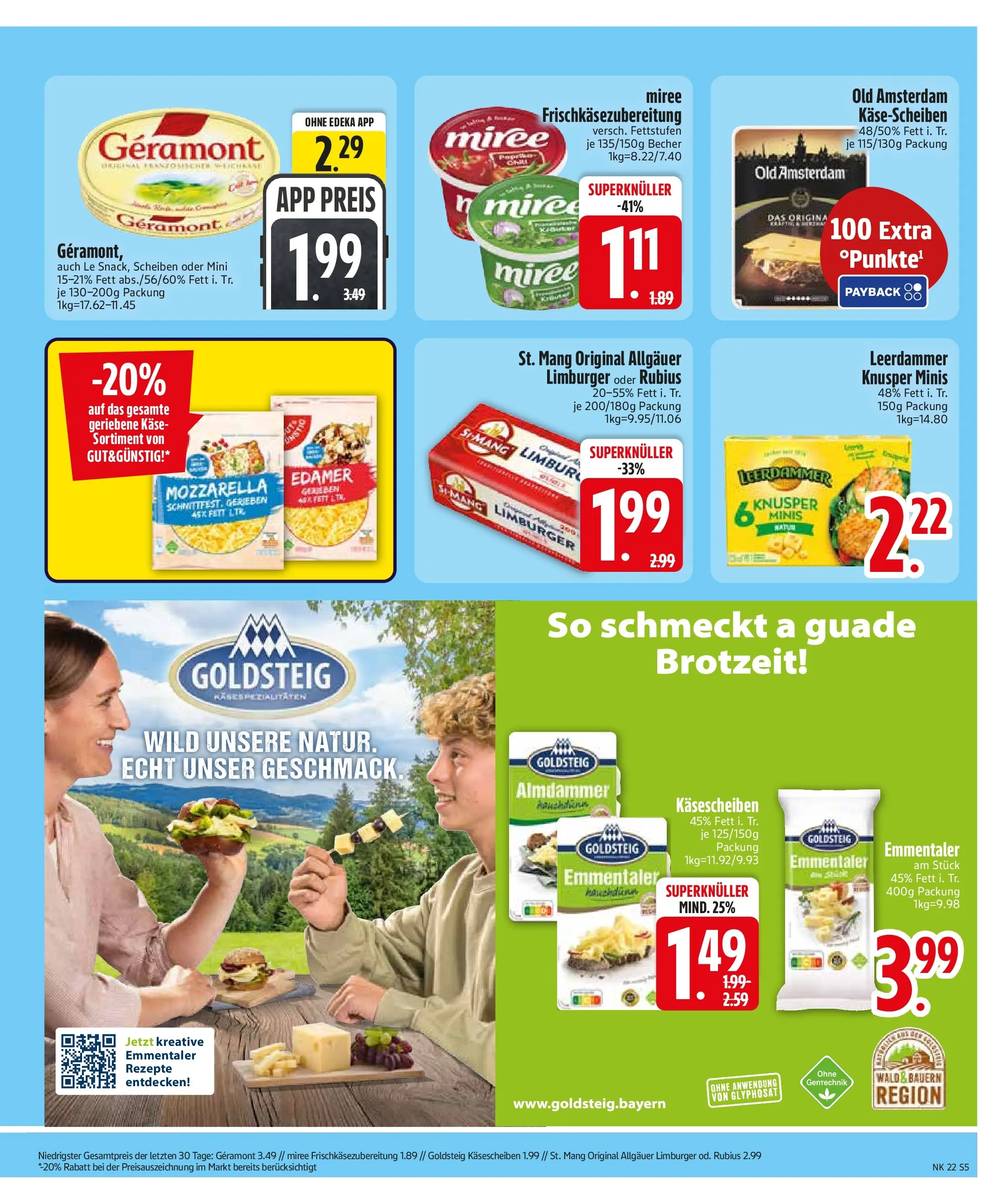 Edeka prospekt Vilgertshofen-Issing (ab 26.05.2026) » Angebote Online | Seite: 7 | Produkte: Geramont, Käse, Mozzarella, Edamer