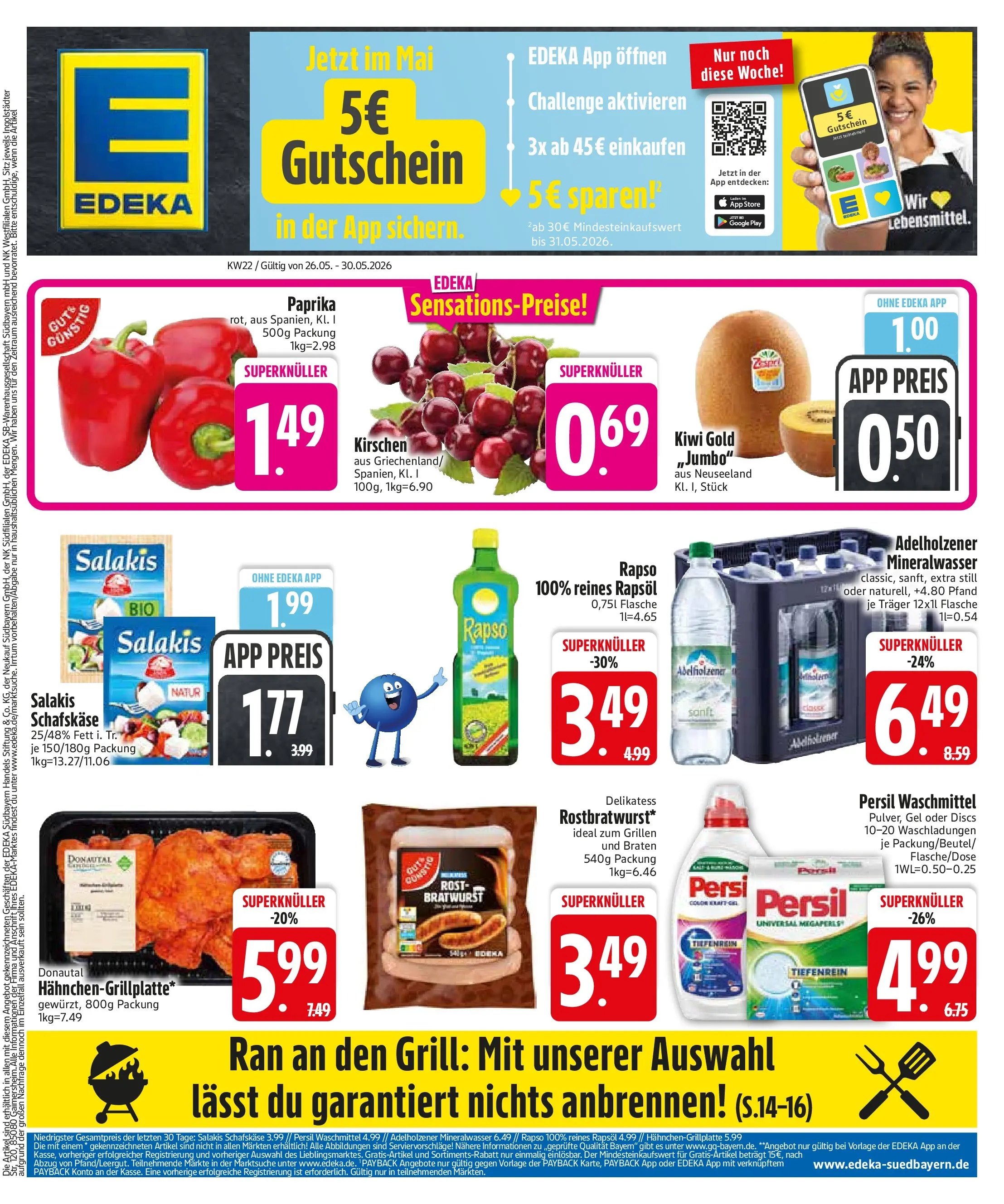 Edeka prospekt Bodenkirchen (ab 26.05.2026) » Angebote Online | Seite: 3 | Produkte: Adelholzener, Kirschen, Waschmittel, Salakis