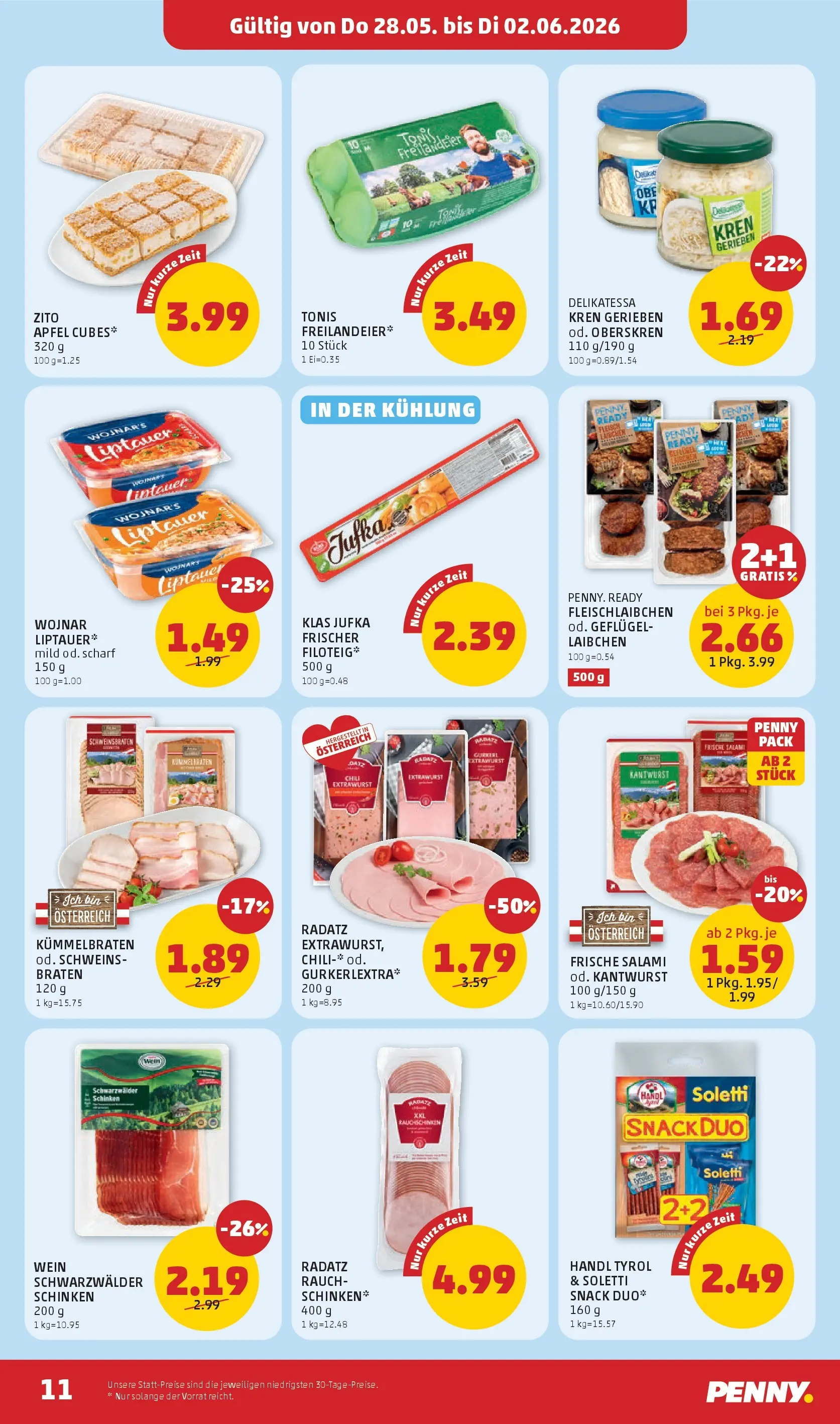 Penny Markt - PENNY: Die ganze Woche sparen. ab (28.05.2026) - Angebote, Prospekt | Seite: 11 | Produkte: Chili, Salami, Schinken, Wein