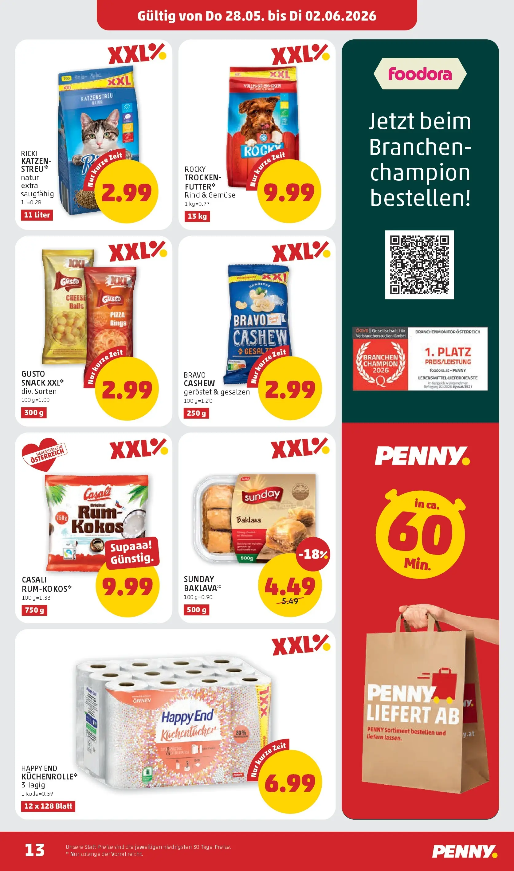 Penny Markt - PENNY: Die ganze Woche sparen. ab (28.05.2026) - Angebote, Prospekt | Seite: 13 | Produkte: Gemüse, Pizza