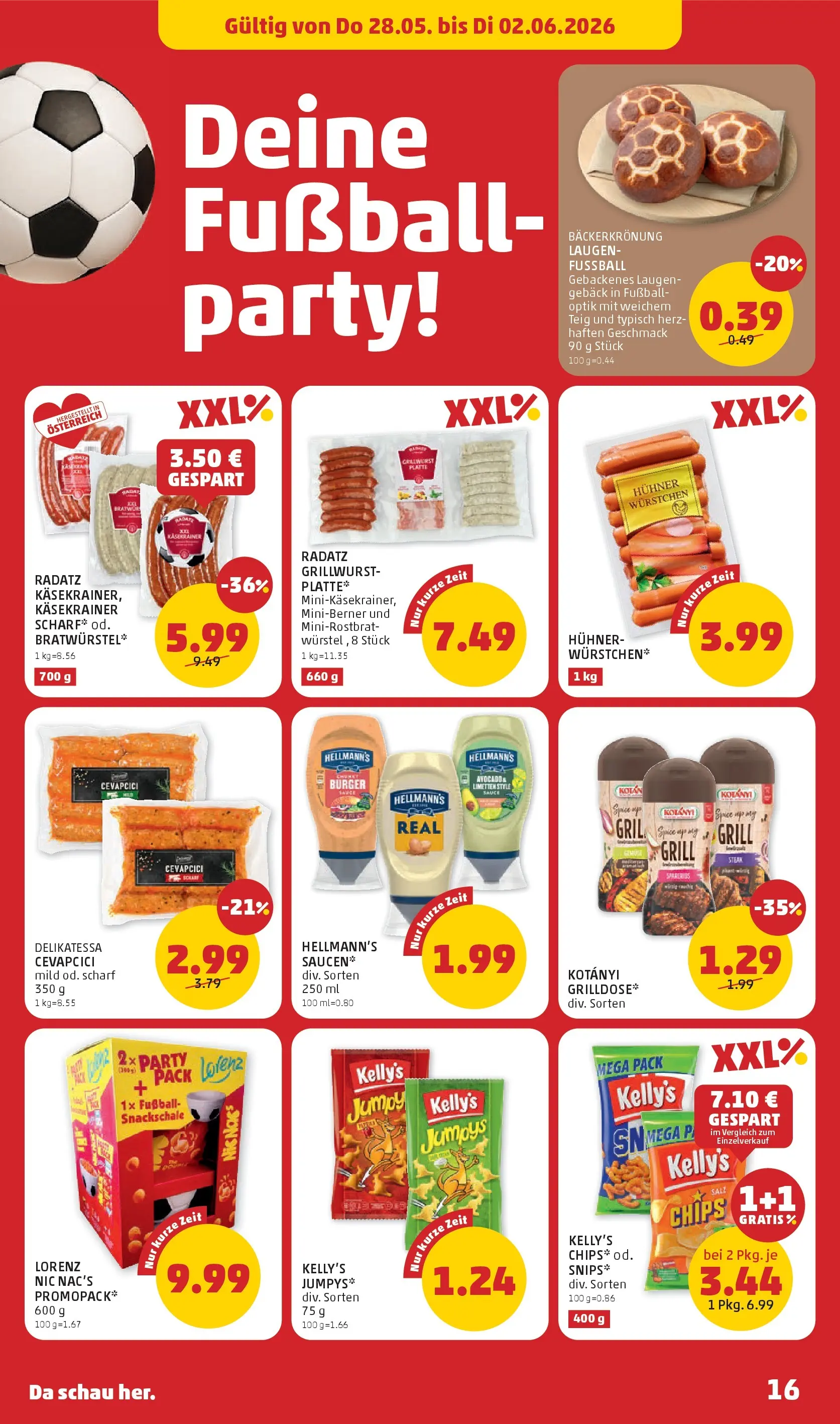 Penny Markt - PENNY: Die ganze Woche sparen. ab (28.05.2026) - Angebote, Prospekt | Seite: 16 | Produkte: Chips, Avocado, Salz, Grill