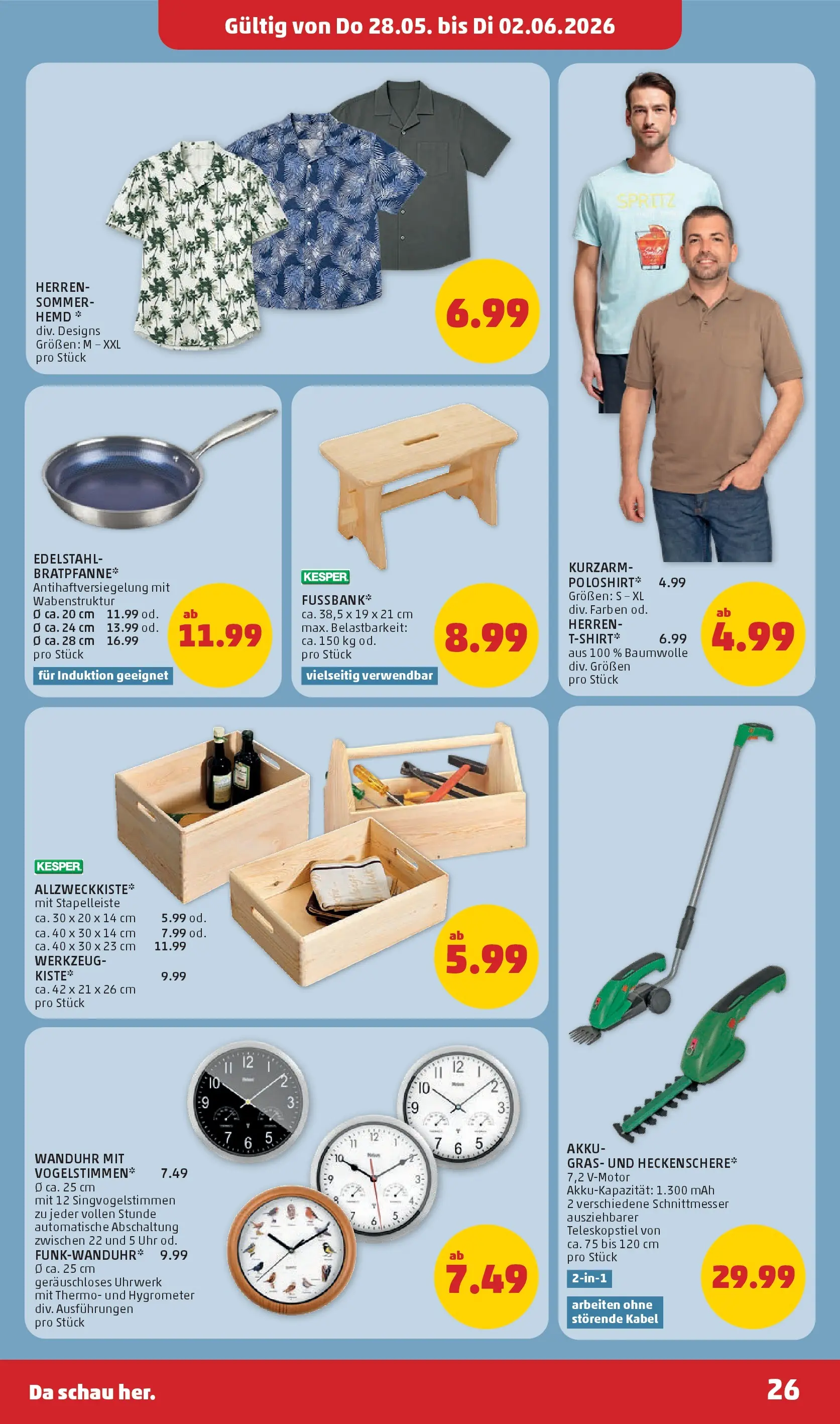 Penny Markt - PENNY: Die ganze Woche sparen. ab (28.05.2026) - Angebote, Prospekt | Seite: 26 | Produkte: Hemd, Uhr, Kabel