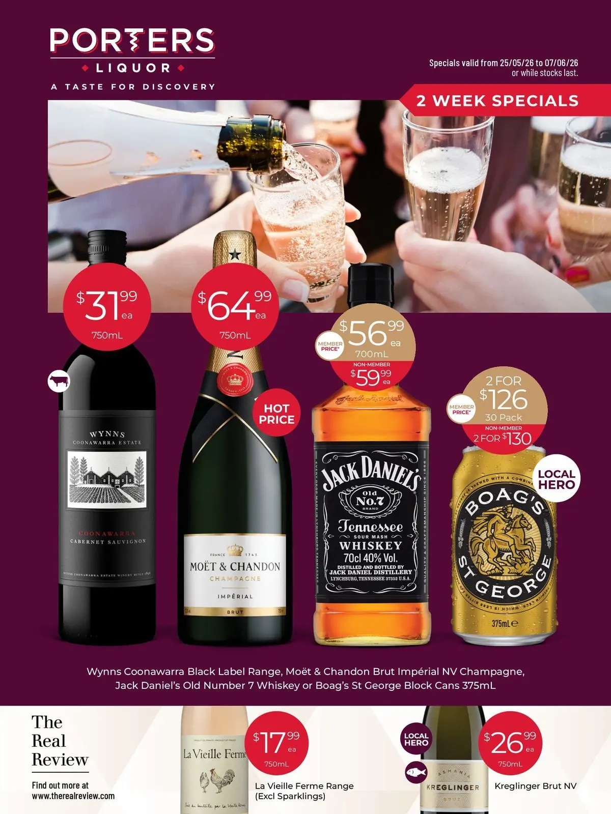 Deals catalogue Porters - 25/05/2026 > weekly / monthly specials | Page: 1 | Products: Whiskey, Kettle