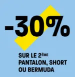 Vib's -30% sur le 2&egrave;me pantalon, short, bermuda Femme et Homme - au 14.06.2026