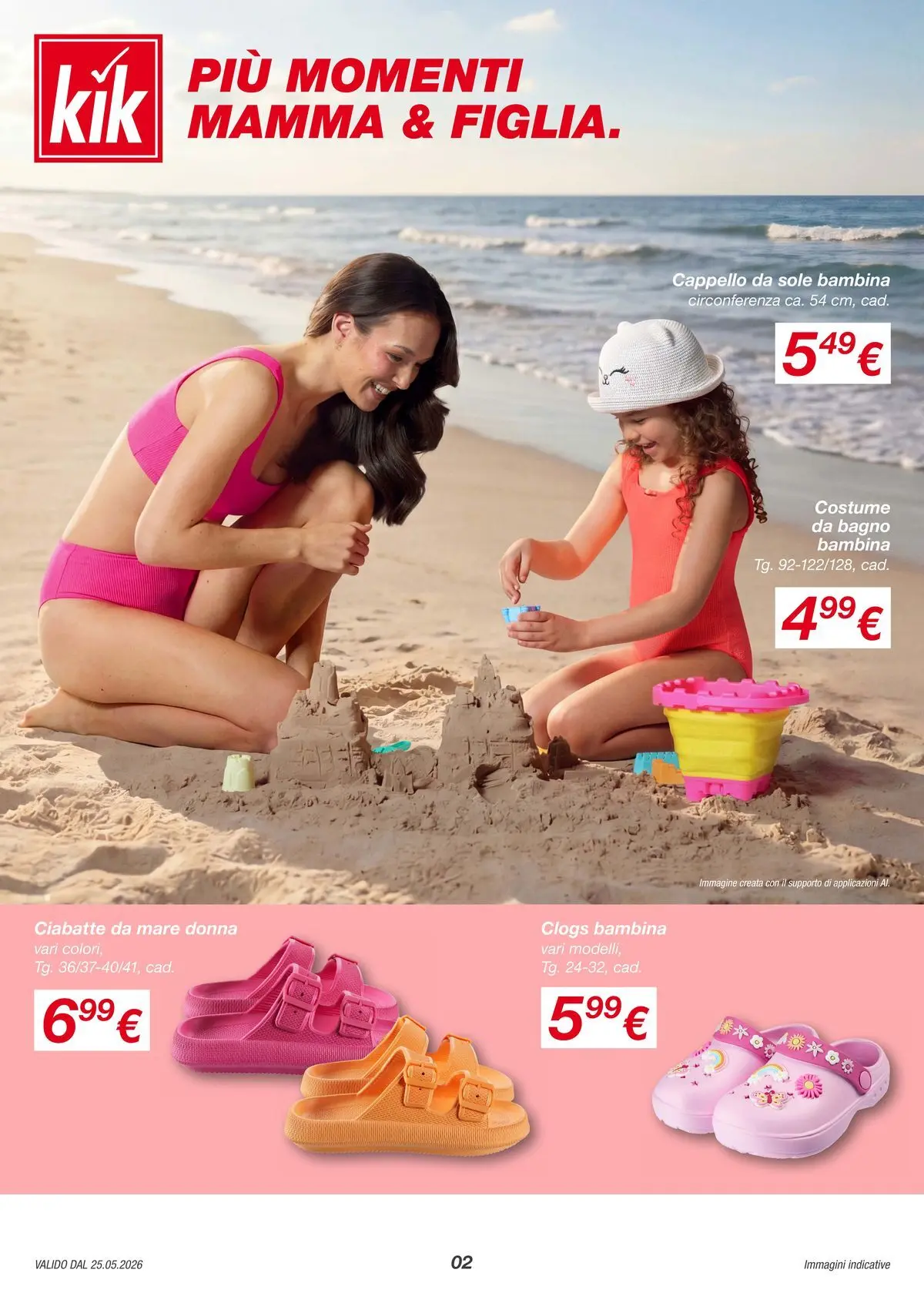 Nuovo KiK volantino Momenti estivi dal 25/05/2026 > offerte anteprima 🛍️ | Pagina: 2 | Prodotti: Costume da bagno, Ciabatte, Cappello, Bagno