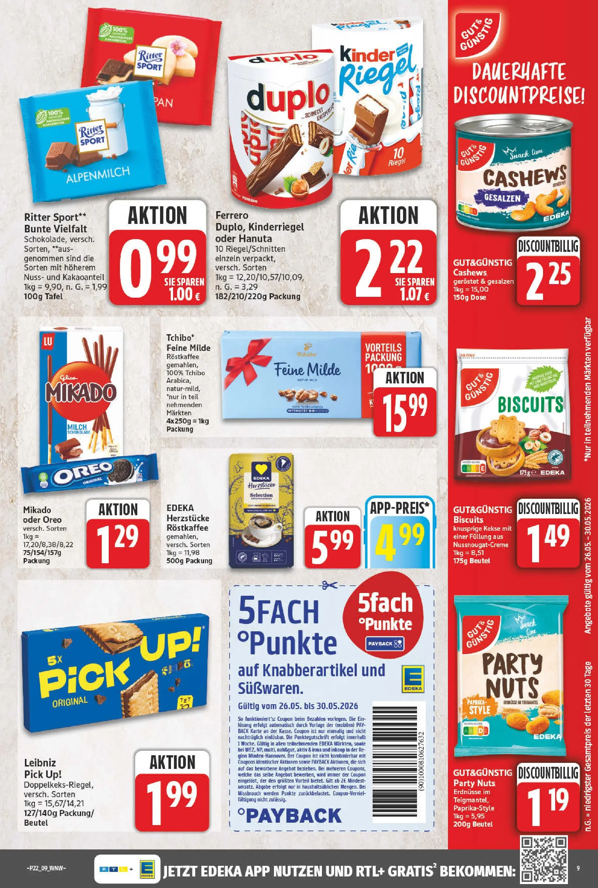 Angebote - Wochenangebote (ab 24.05.2026) zum Blättern | Seite: 9 | Produkte: Milch, Schokolade, Duplo riegel, Kekse