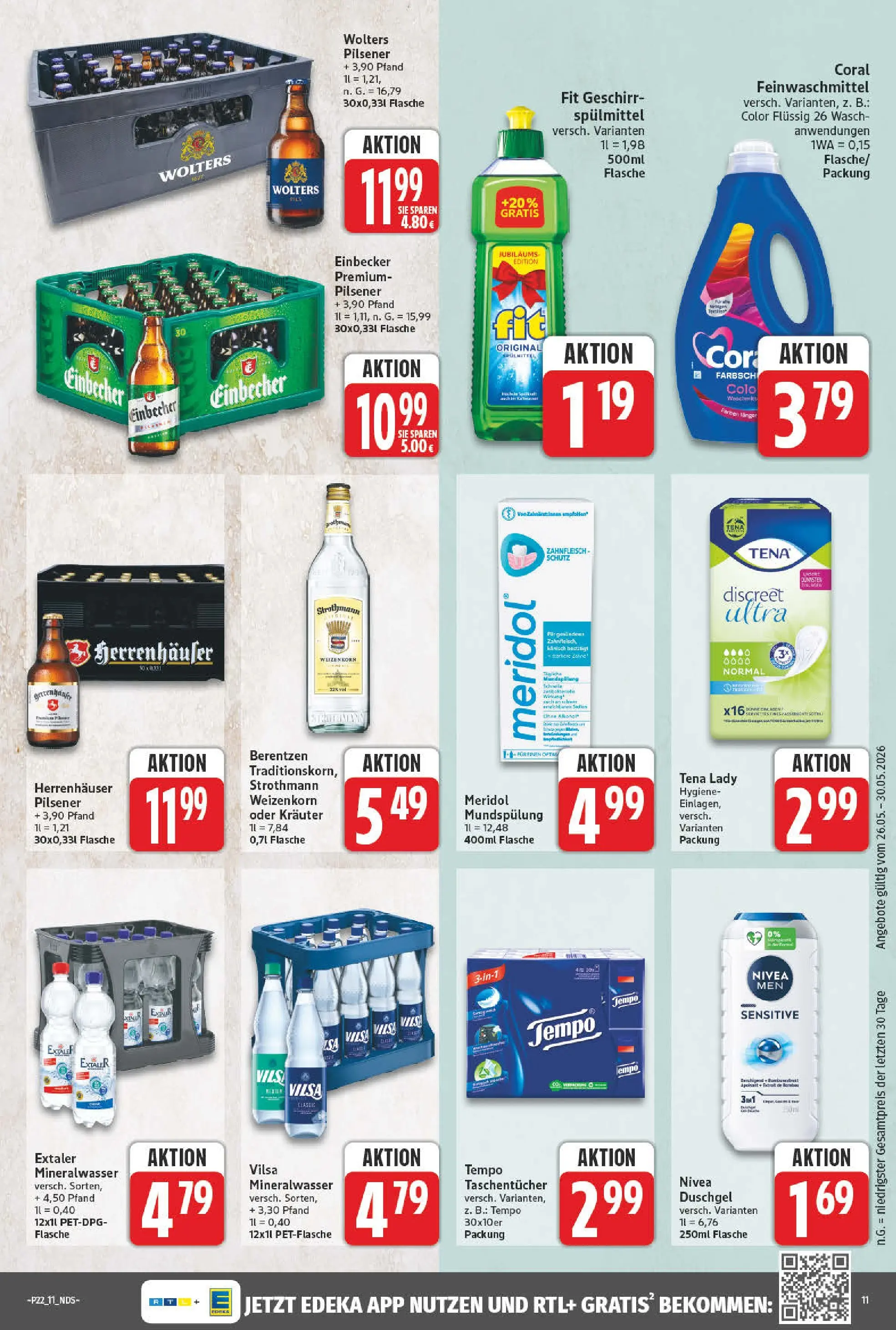 Angebote - Wochenangebote (ab 24.05.2026) zum Blättern | Seite: 11 | Produkte: Coral, Duschgel, Tempo, Berentzen