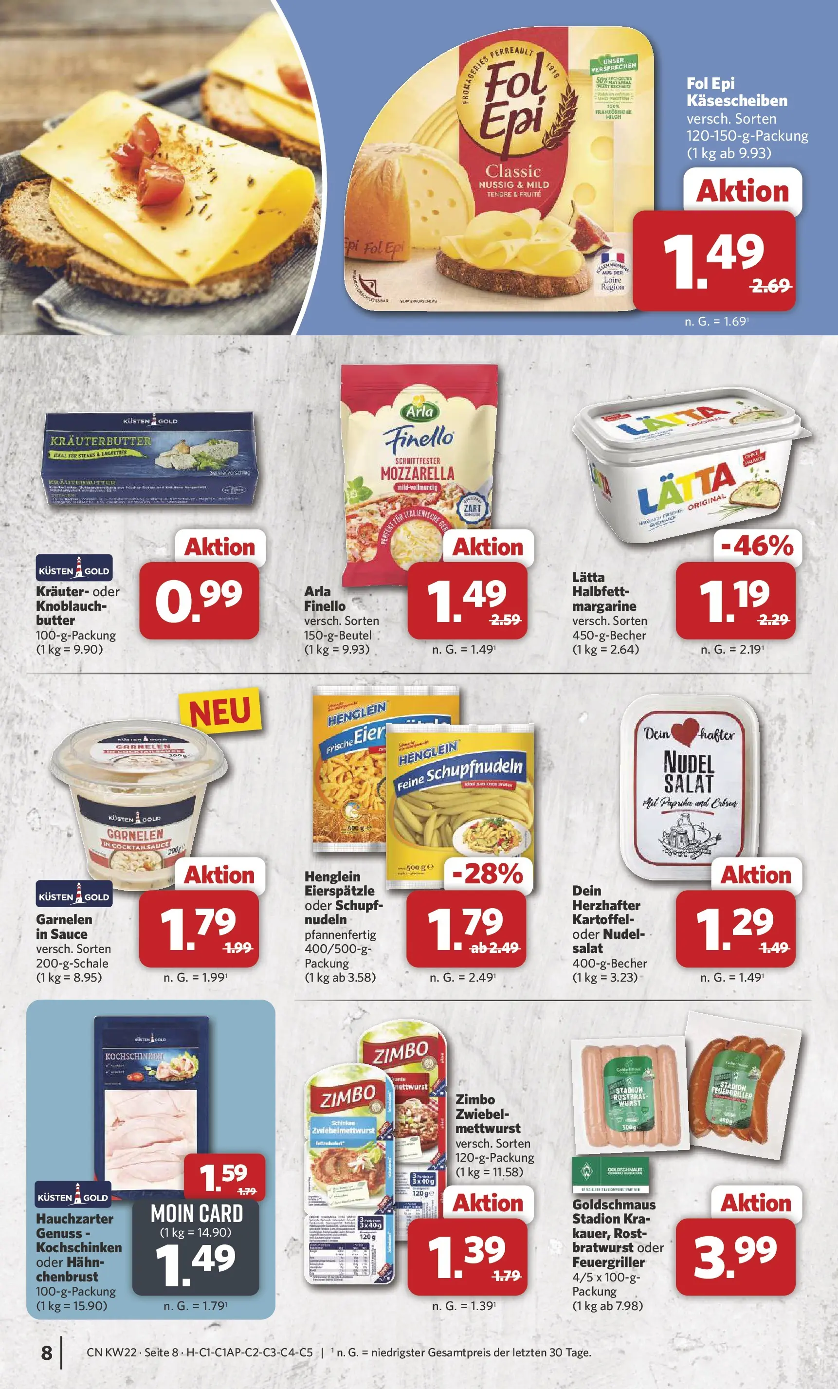 Combi - Unsere Combi Wochenangebote (ab 25.05.2026) zum Blättern | Seite: 8 | Produkte: Butter, Bratwurst, Knoblauch, Nudeln