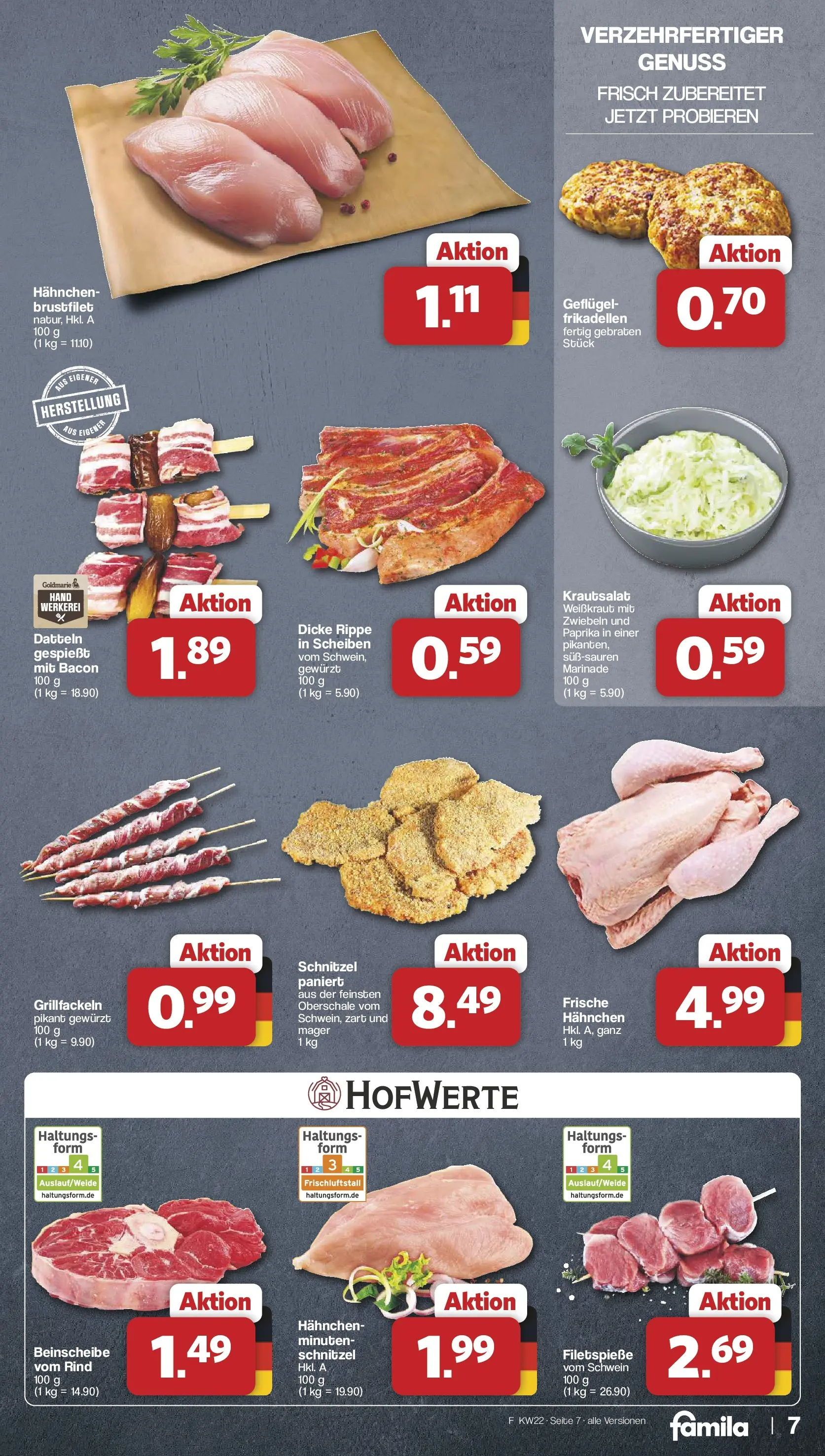 Famila Nordwest - Famila: Wochenangebote (ab 25.05.2026) zum Blättern | Seite: 7 | Produkte: Hahnchen, Schnitzel, Zwiebeln, Paprika