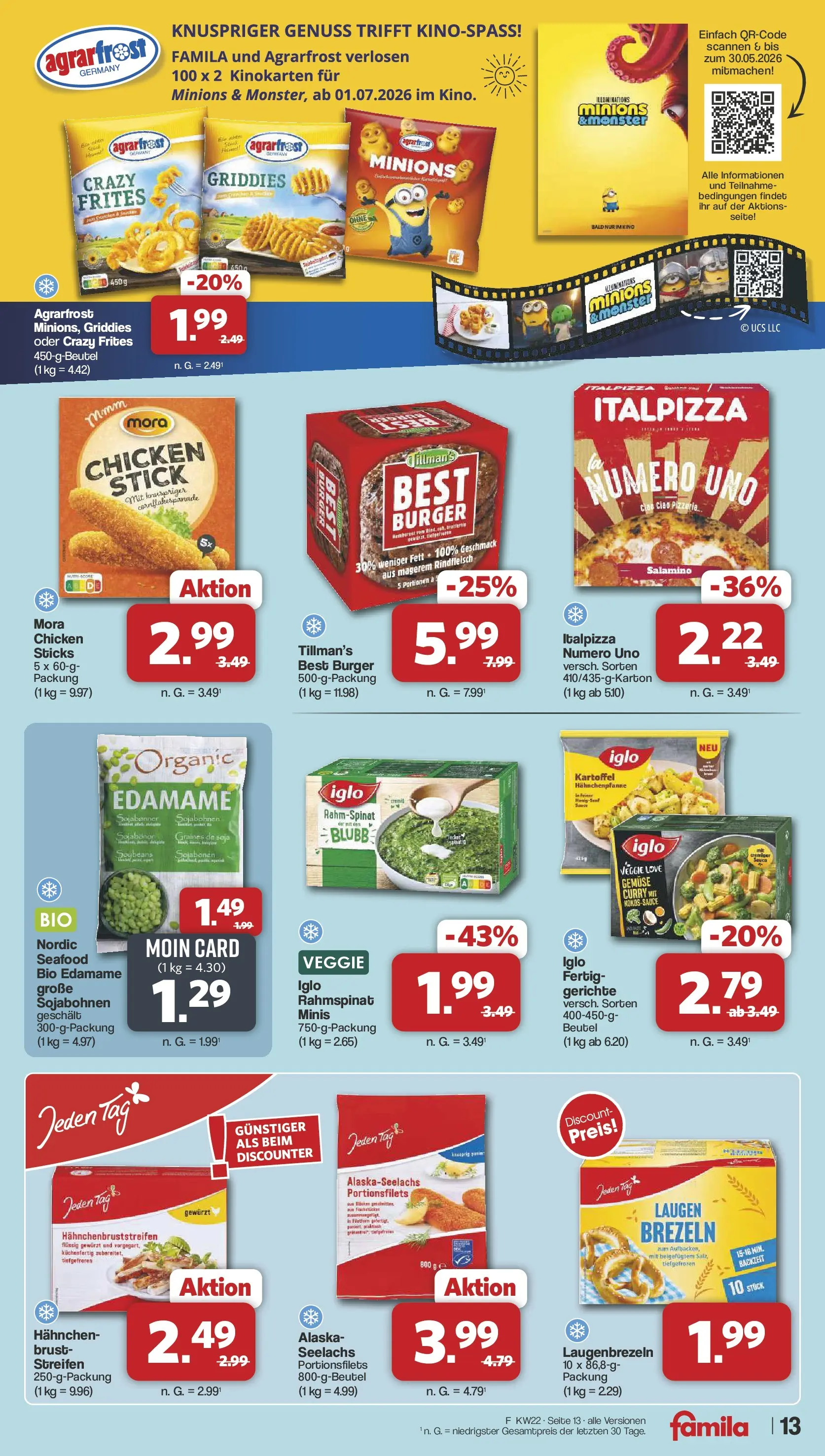 Famila Nordwest - Famila: Wochenangebote (ab 25.05.2026) zum Blättern | Seite: 13 | Produkte: Hahnchen, Iglo, Gemüse, Rindfleisch