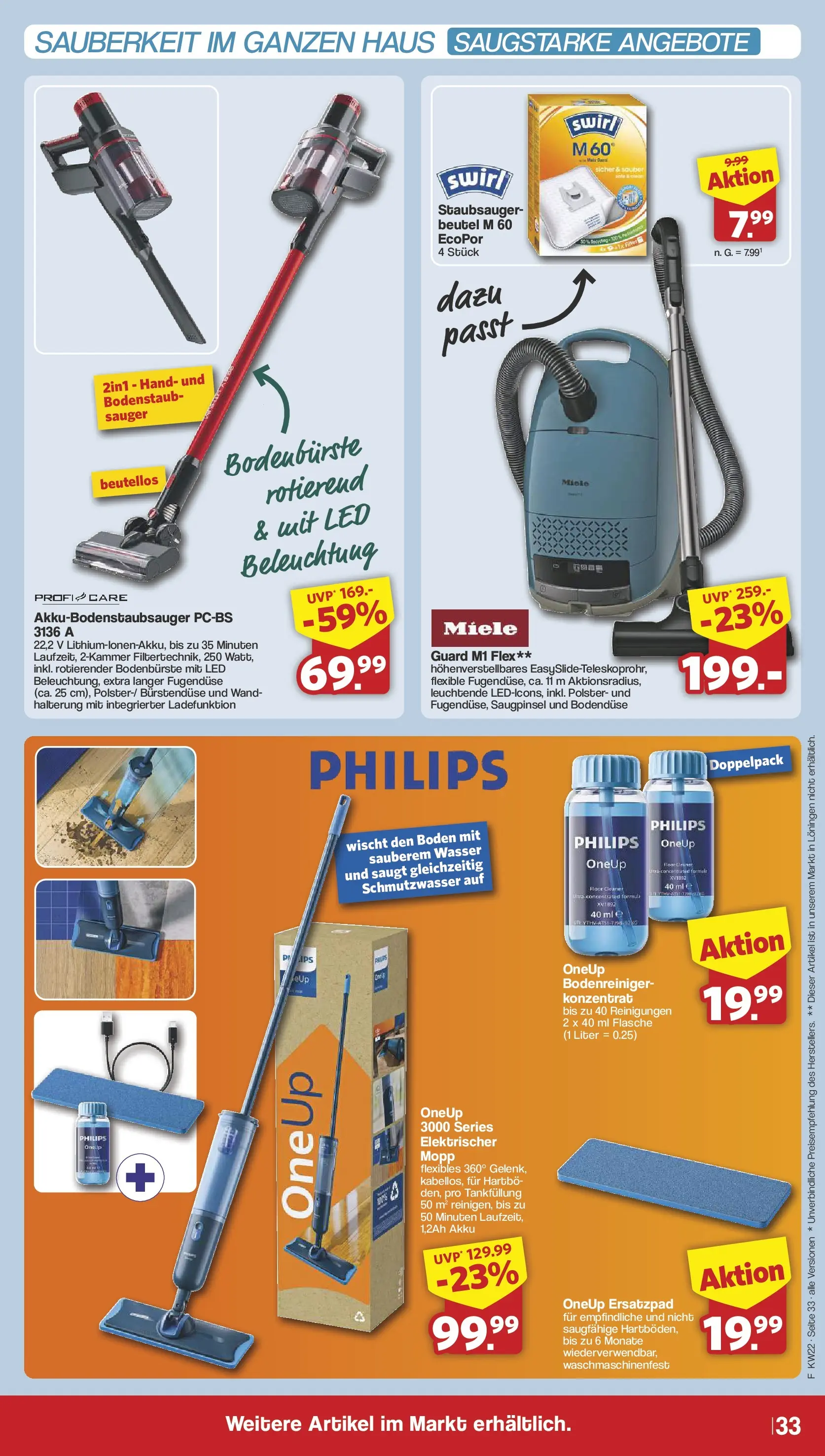 Famila Nordwest - Famila: Wochenangebote (ab 25.05.2026) zum Blättern | Seite: 33 | Produkte: Miele, Philips, Staubsauger, Wasser