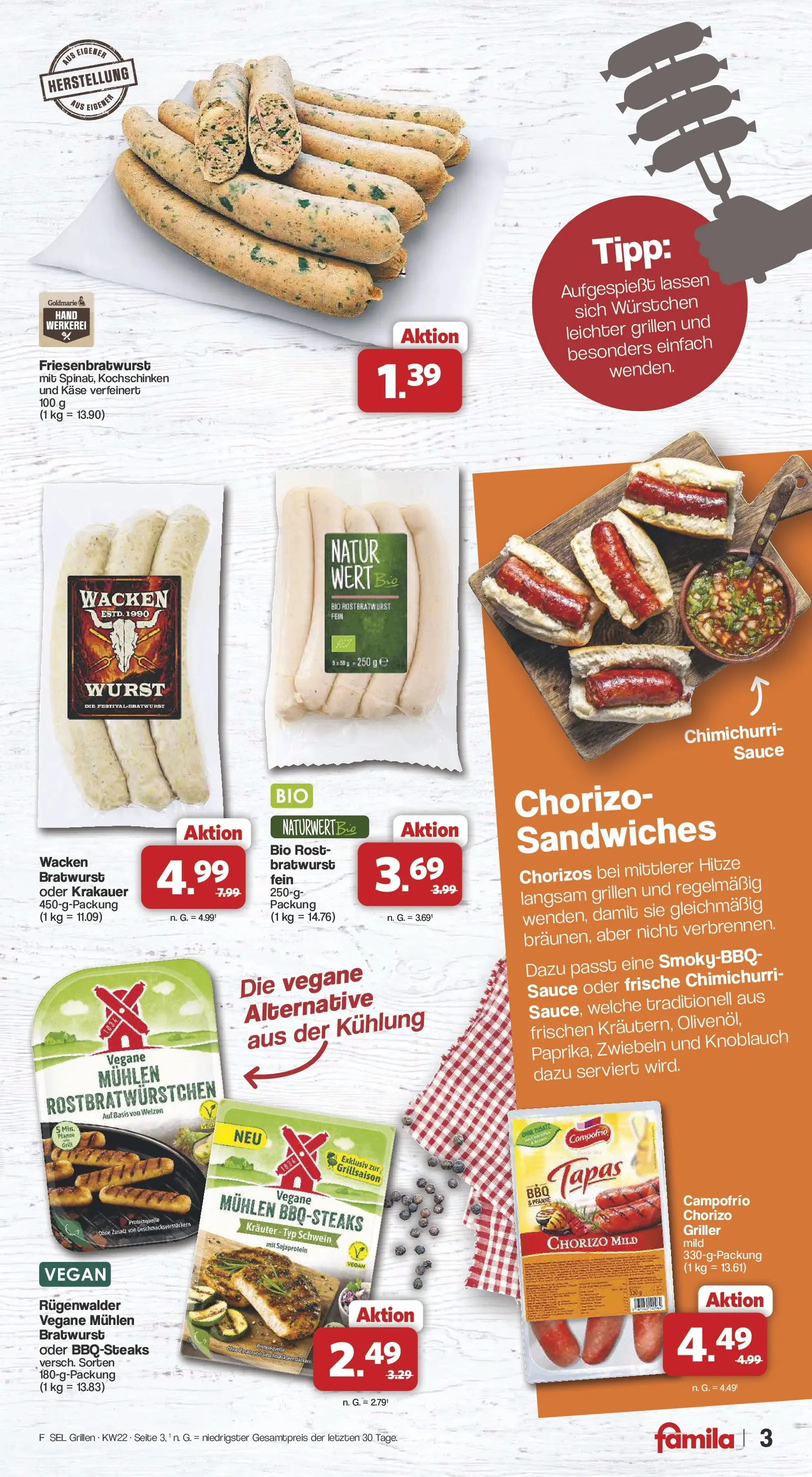 Famila Nordwest - Famila: Grillen (ab 25.05.2026) zum Blättern | Seite: 3 | Produkte: Grill, Bratwurst, Wurst, Knoblauch