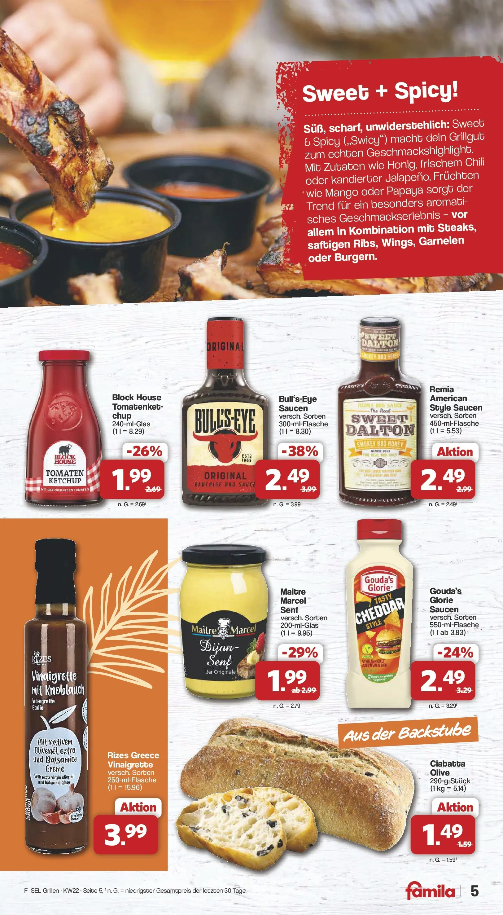 Famila Nordwest - Famila: Grillen (ab 25.05.2026) zum Blättern | Seite: 5 | Produkte: Balsamico, Garnelen, Creme, Mango