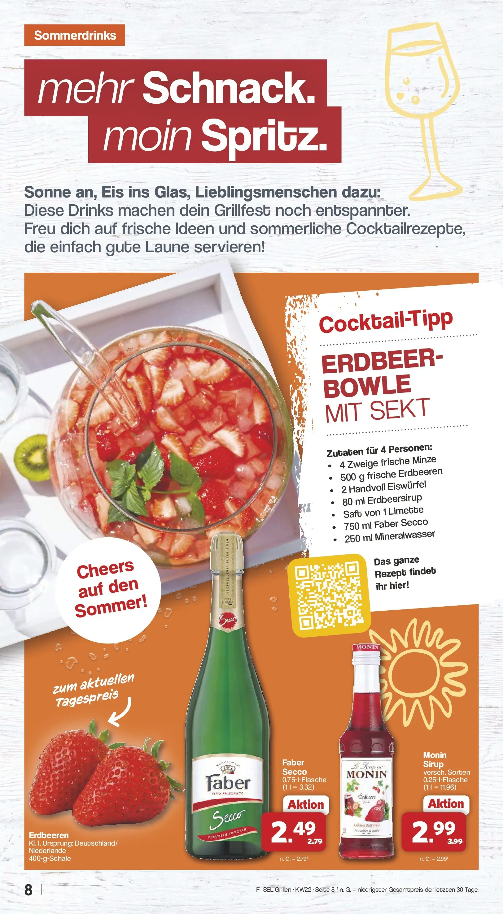 Famila Nordwest - Famila: Grillen (ab 25.05.2026) zum Blättern | Seite: 8 | Produkte: Sekt, Sirup, Saft, Erdbeeren