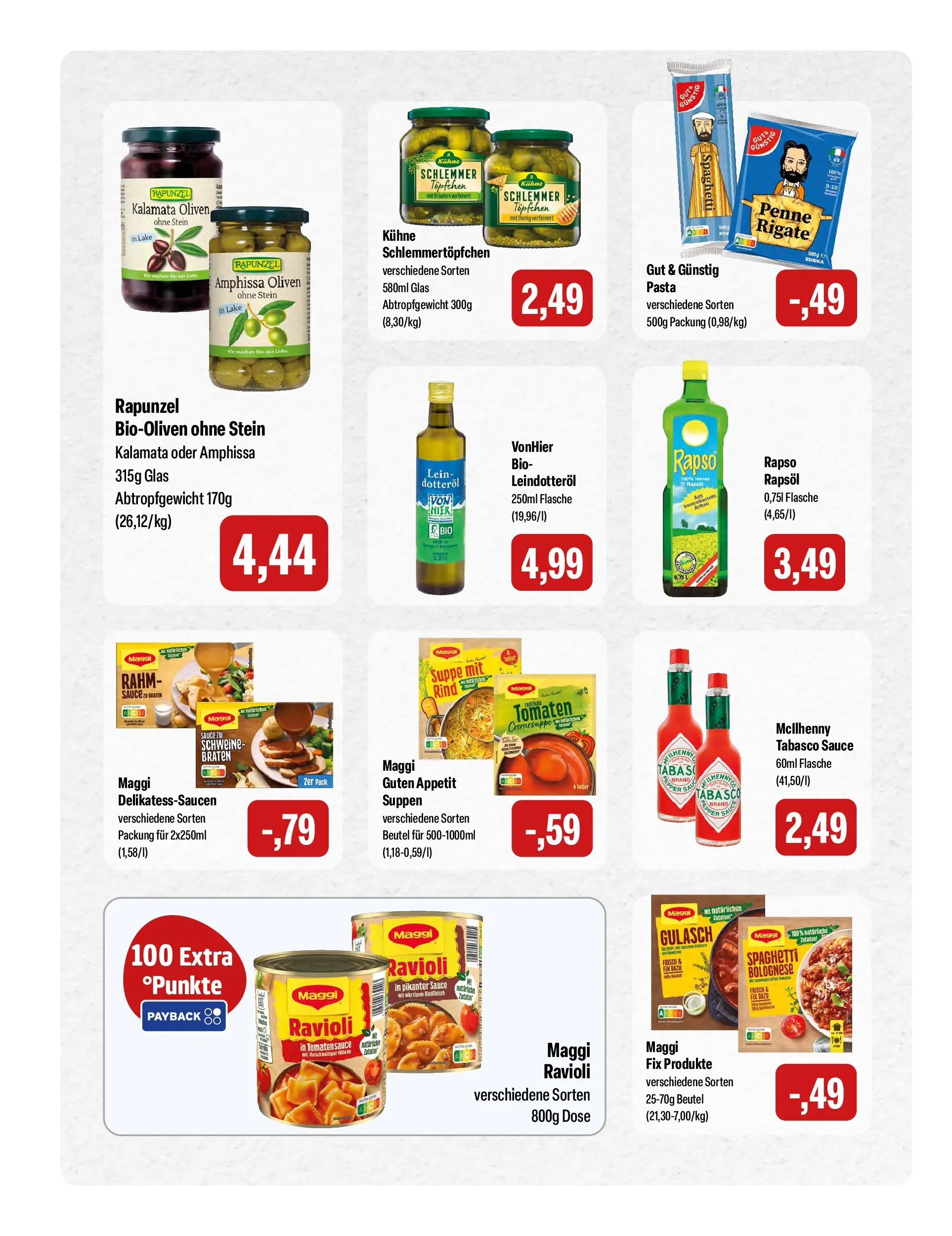 Feneberg Aktuelle Angebote (ab 28.05.2026) zum Blättern | Seite: 12 | Produkte: Maggi, Rapsöl, Gulasch, Pasta