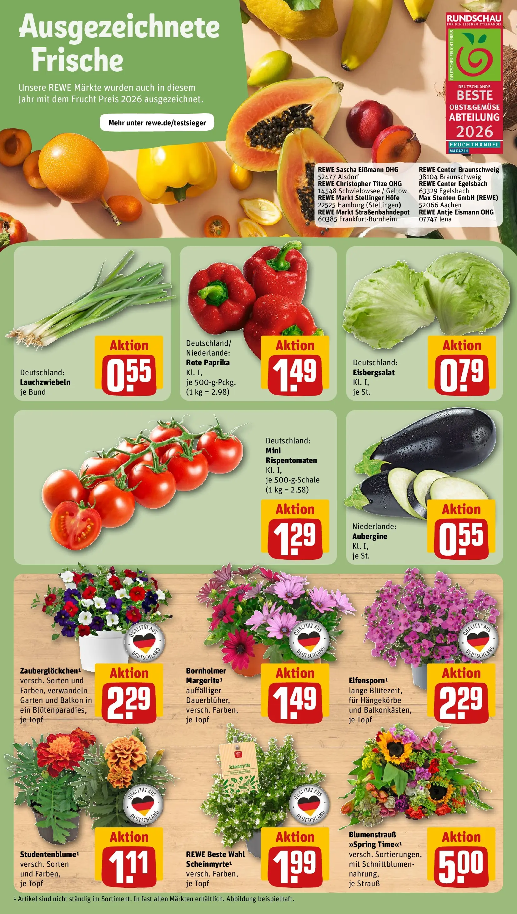 REWE Prospekt ab 24.05.2026 zum Blättern » Angebote | Seite: 7 | Produkte: Eisbergsalat, Gemüse, Paprika, Aubergine