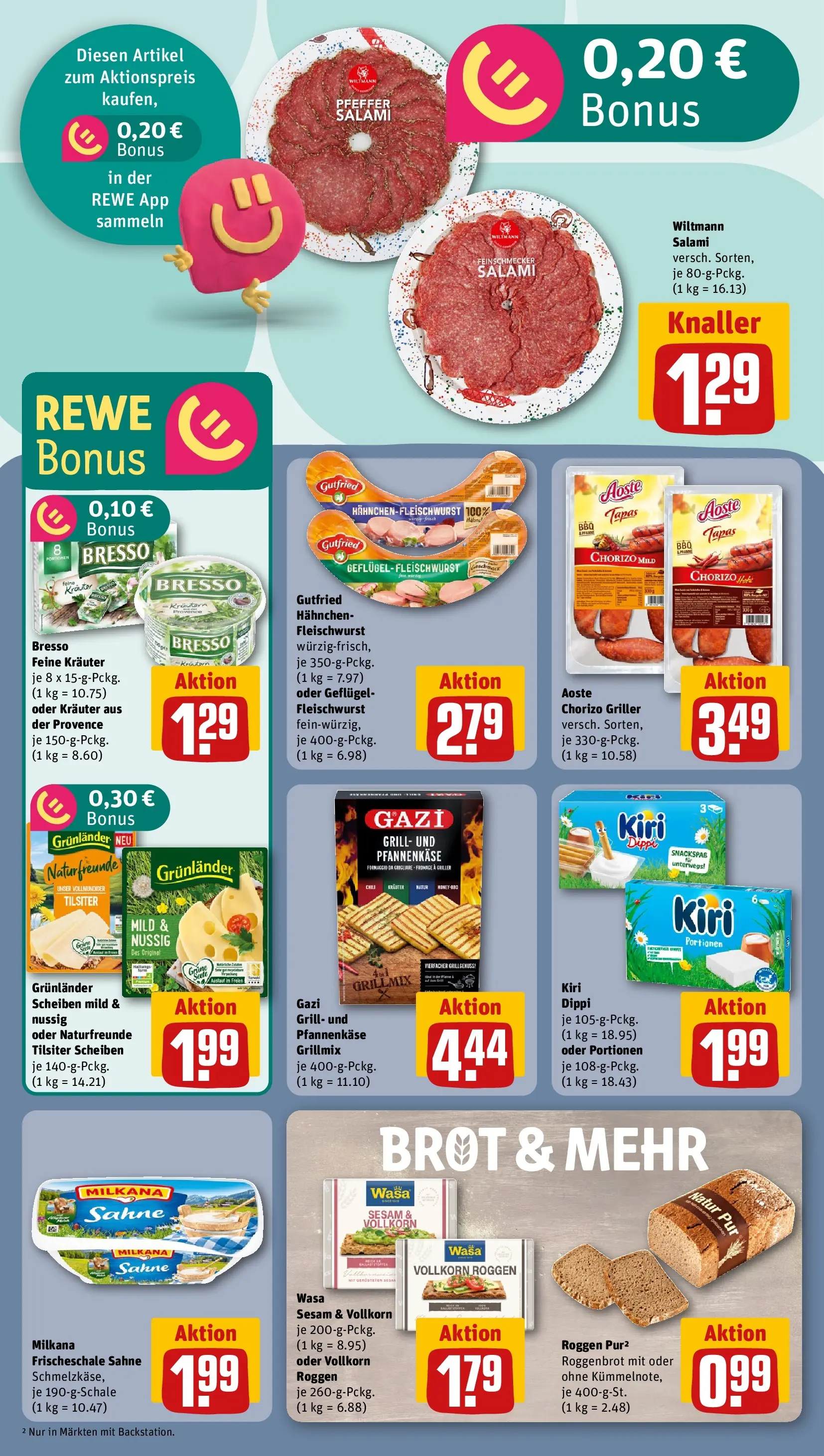 REWE Prospekt ab 24.05.2026 zum Blättern » Angebote | Seite: 12 | Produkte: Milkana, Grunlander, Salami, Sahne