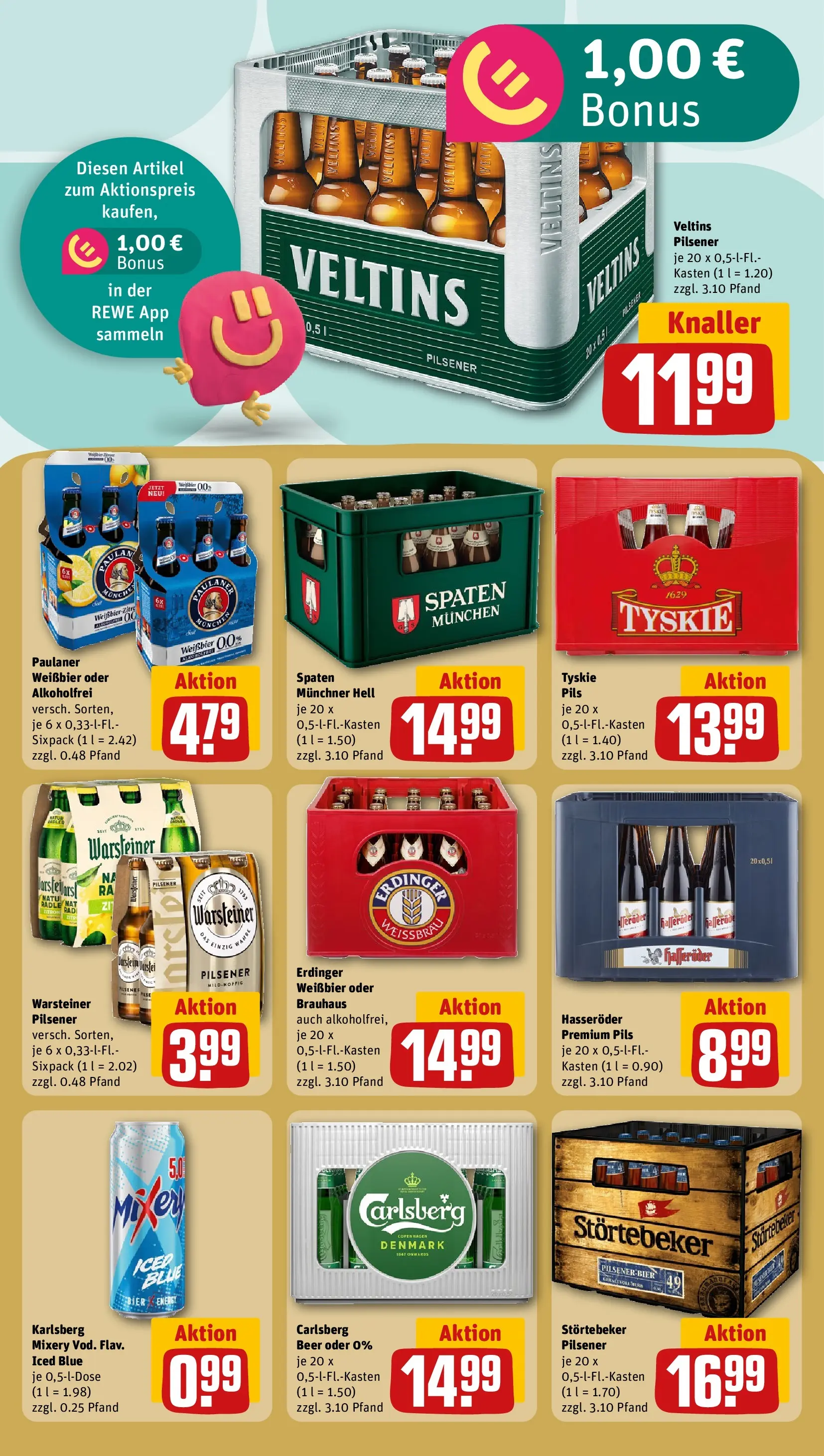 REWE Prospekt ab 24.05.2026 zum Blättern » Angebote | Seite: 17 | Produkte: Tyskie, Pils, Warsteiner, Paulaner