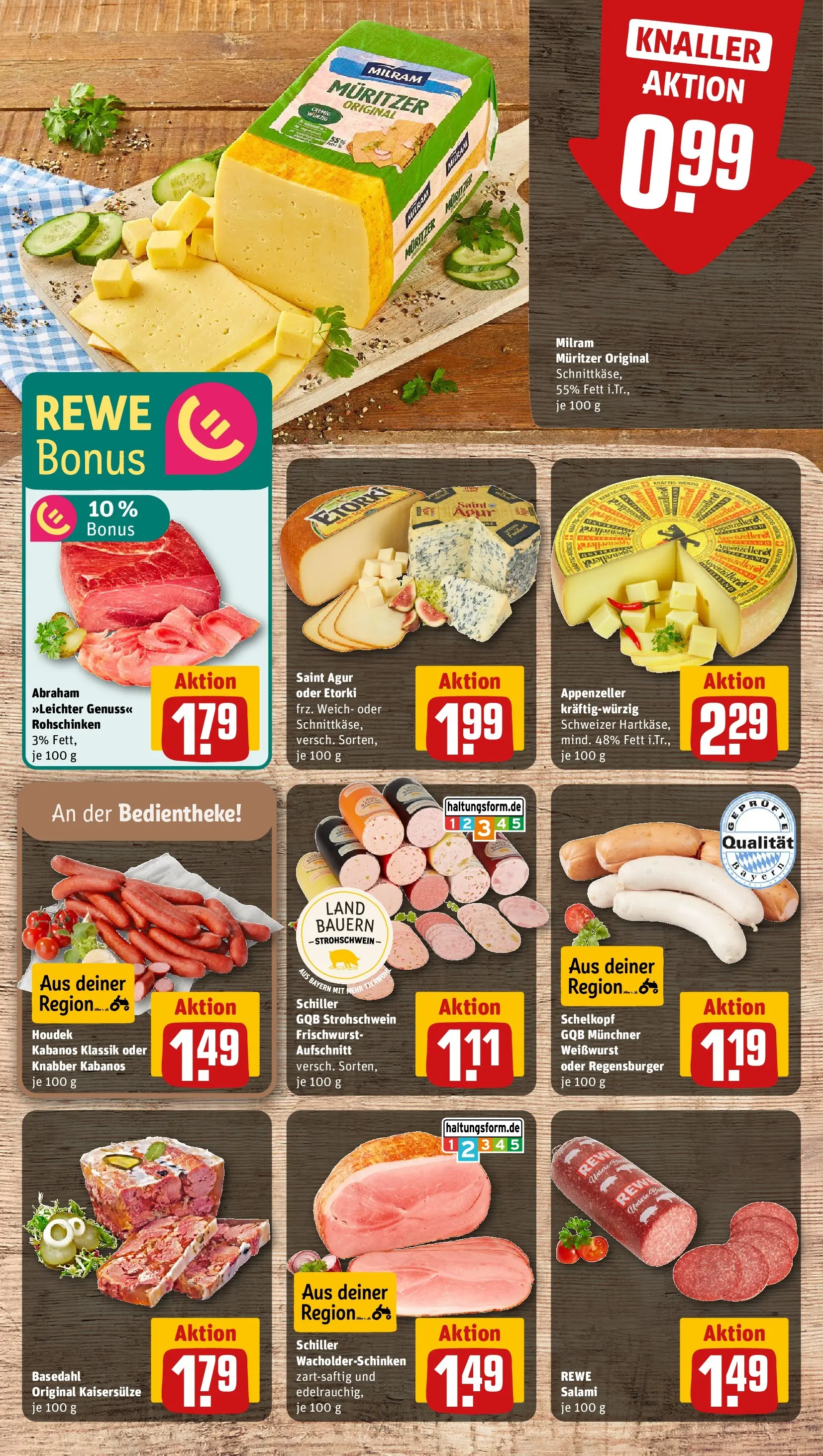 REWE Prospekt ab 26.05.2026 zum Blättern » Angebote | Seite: 9 | Produkte: Weißwurst, Milram, Salami