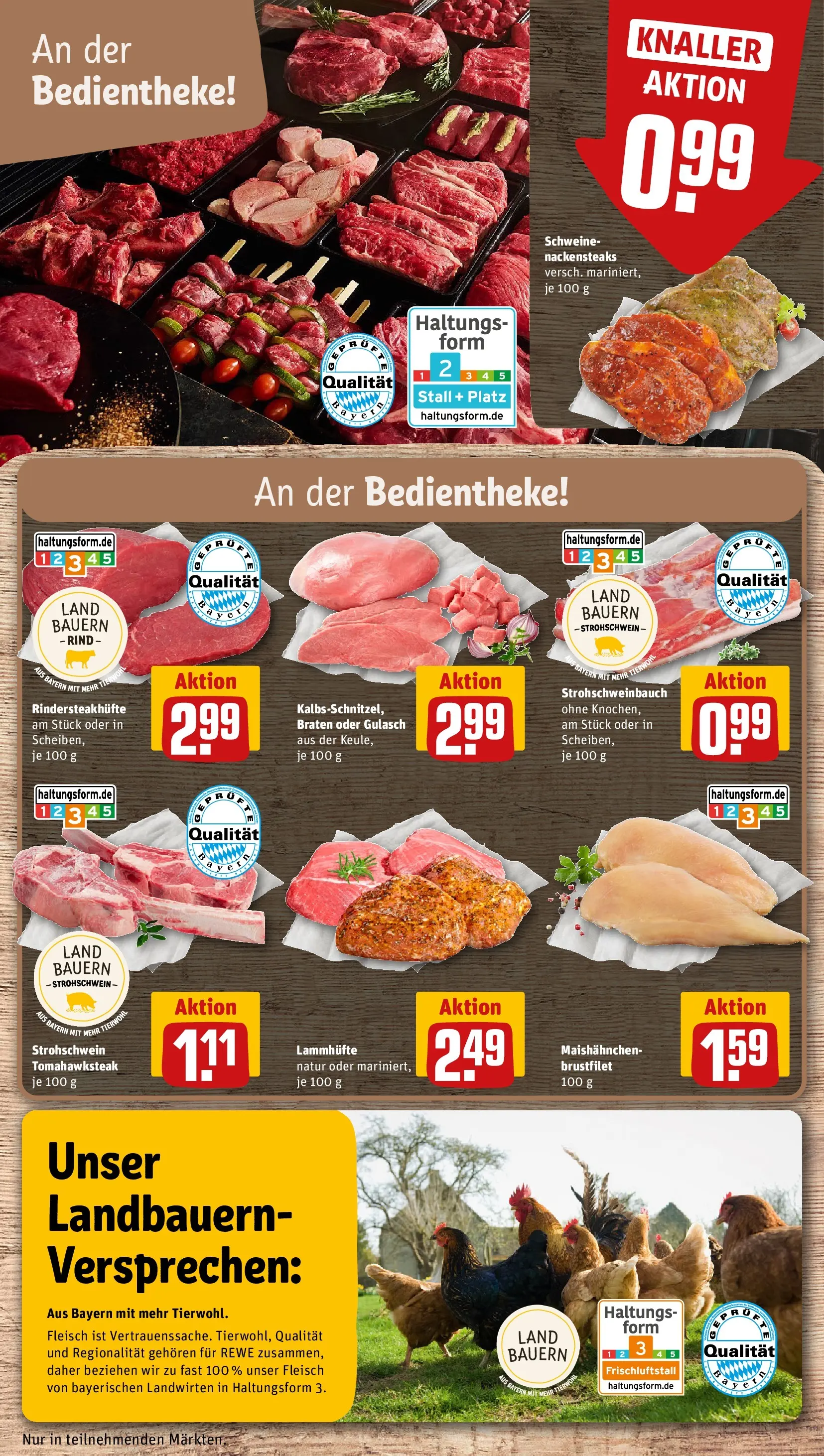 REWE Prospekt ab 26.05.2026 zum Blättern » Angebote | Seite: 10 | Produkte: Nackensteaks, Gulasch, Steak, Fleisch