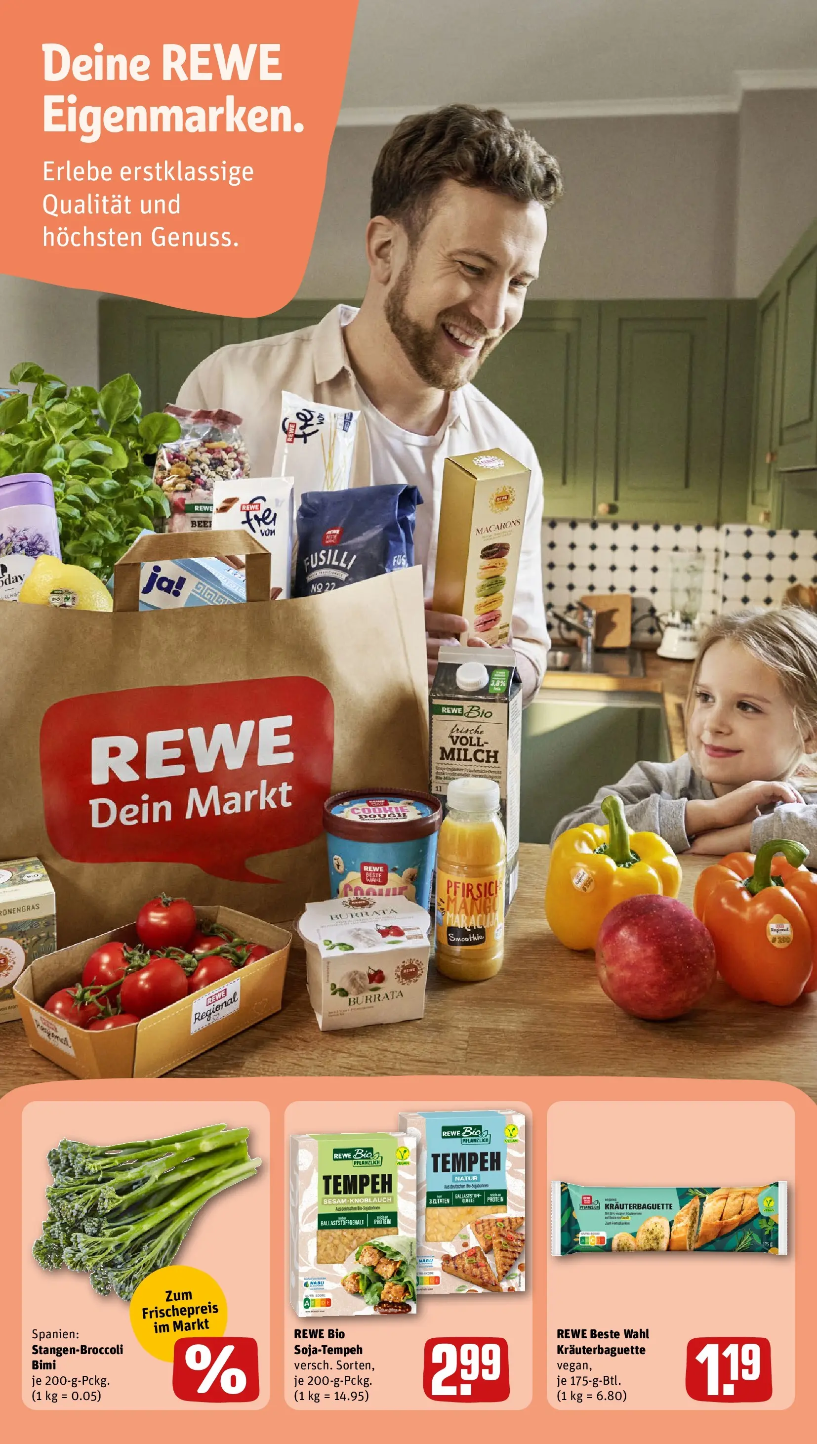 REWE Prospekt ab 26.05.2026 zum Blättern » Angebote | Seite: 16 | Produkte: Milch, Baguette, Burrata, Pfirsich