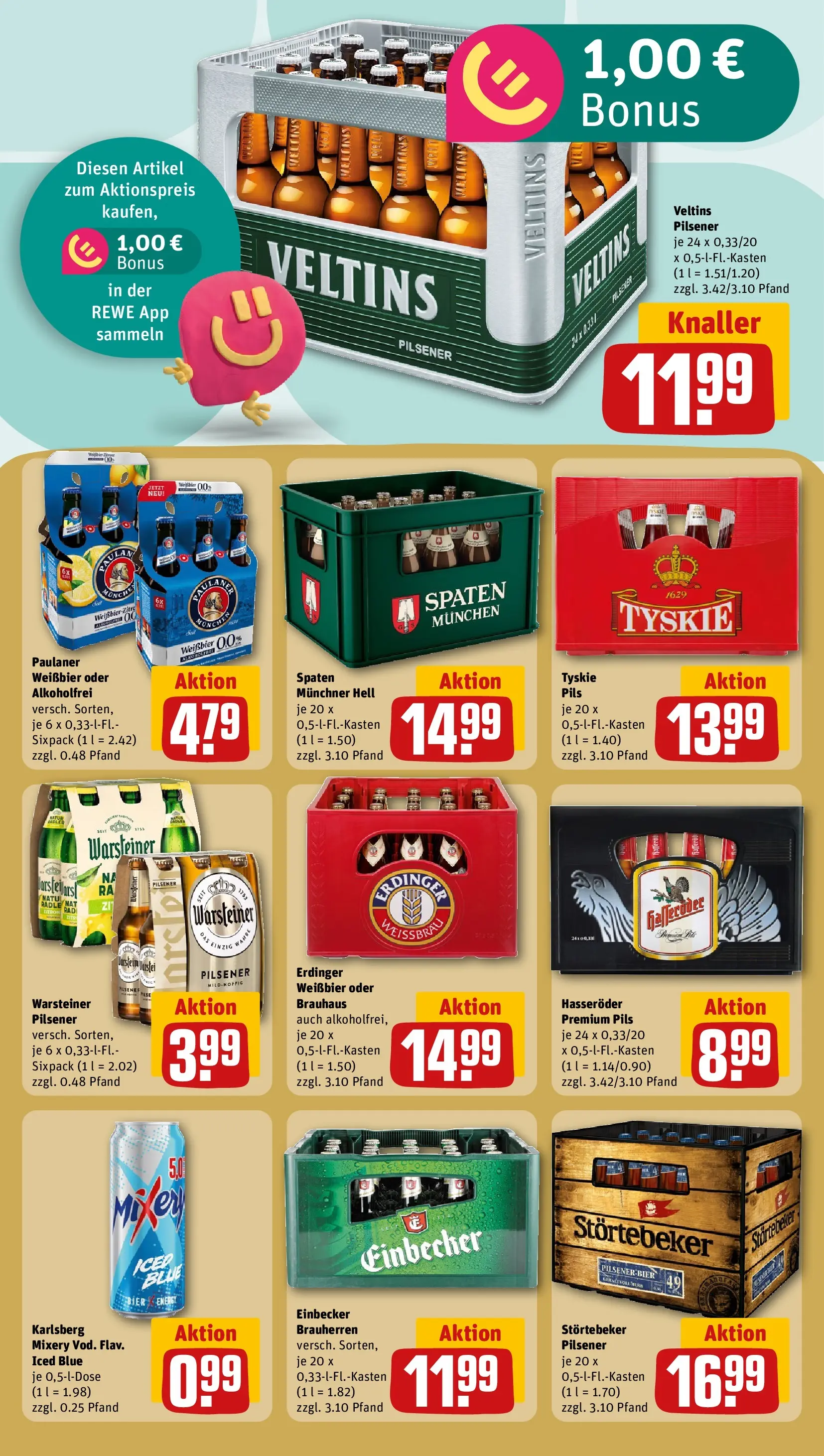 REWE Prospekt ab 26.05.2026 zum Blättern » Angebote | Seite: 19 | Produkte: Tyskie, Bier, Weißbier, Veltins