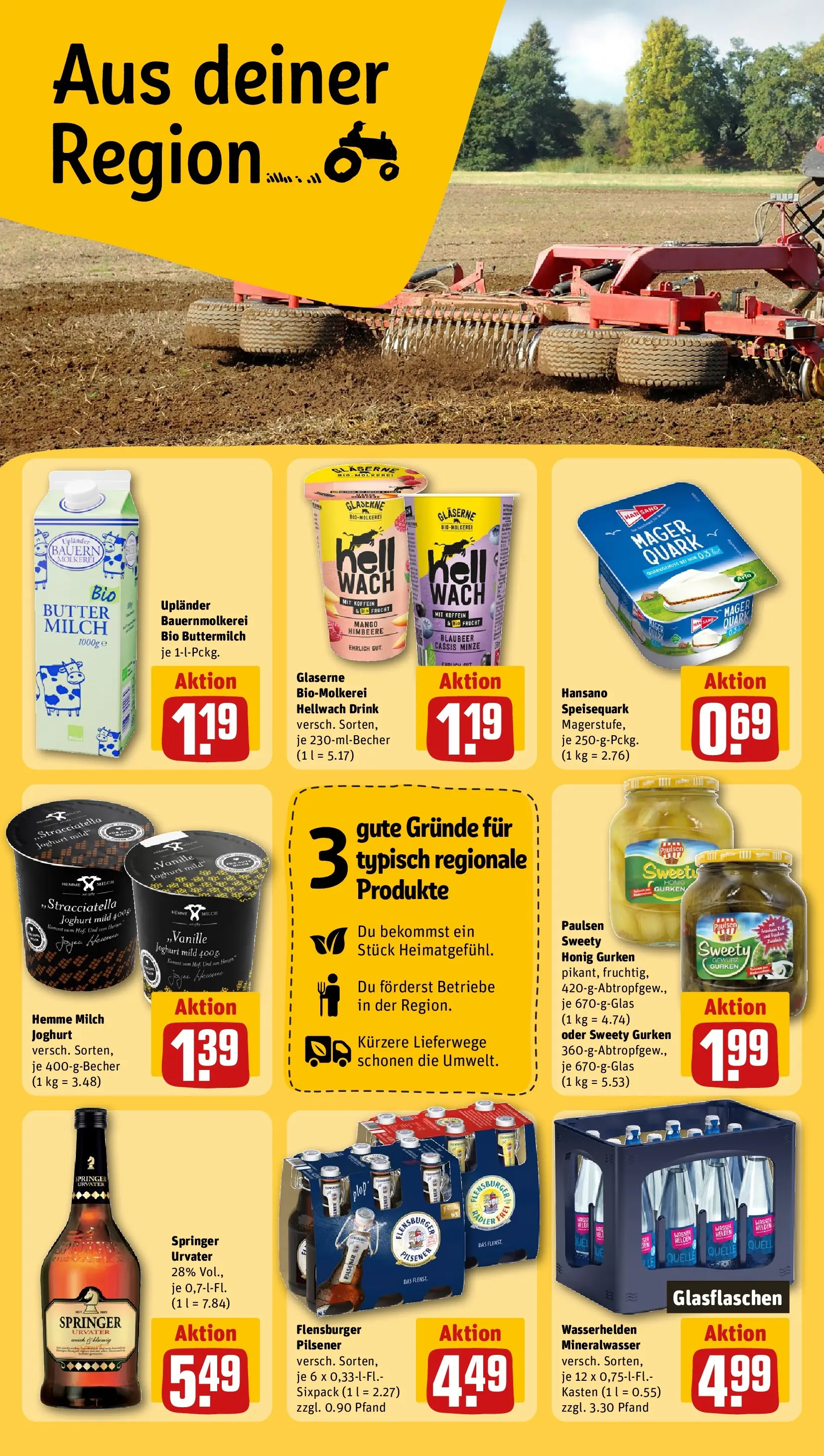 REWE Prospekt ab 26.05.2026 zum Blättern » Angebote | Seite: 24 | Produkte: Milch, Joghurt, Himbeere, Gurken