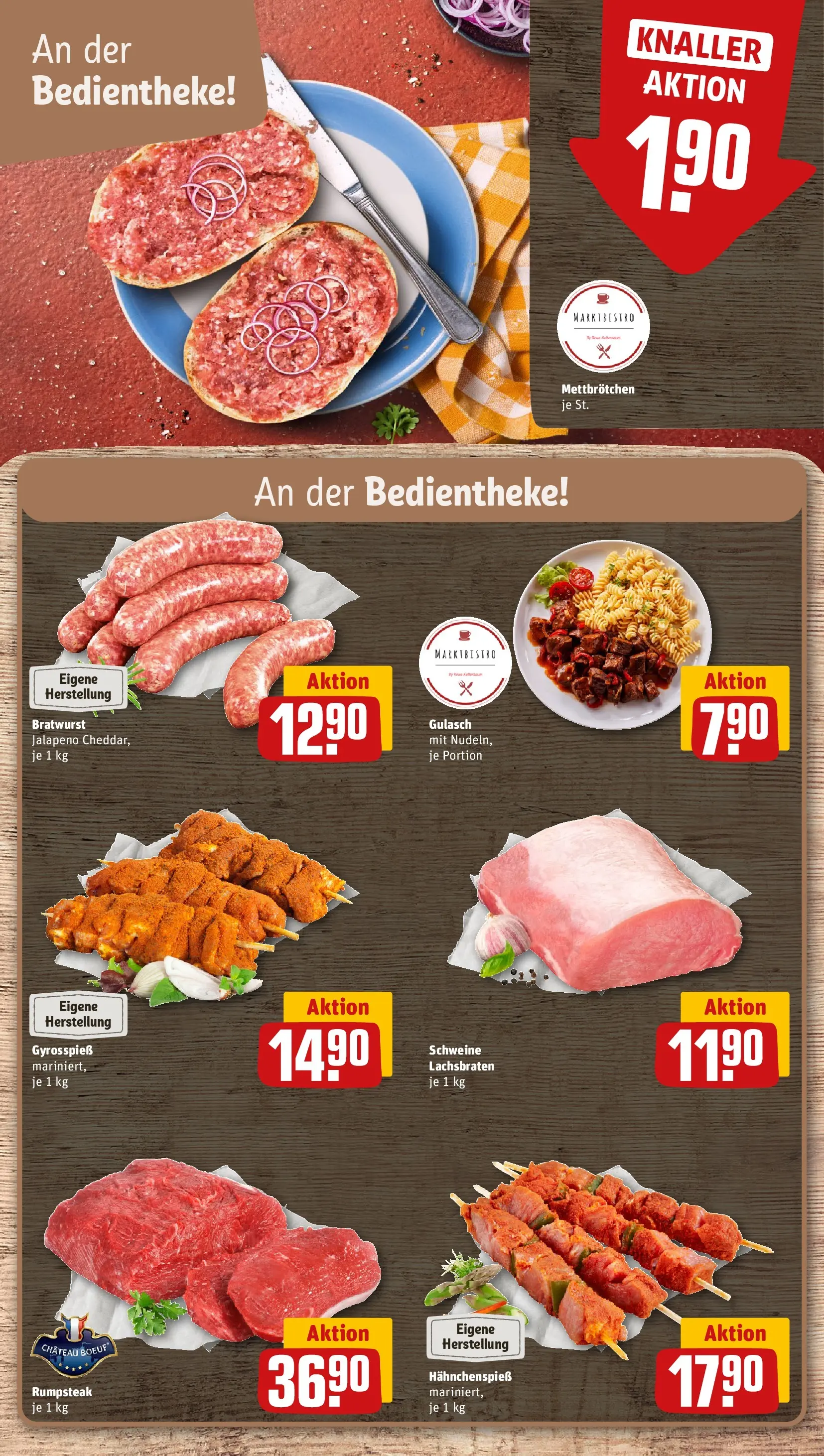 REWE Prospekt ab 26.05.2026 zum Blättern » Angebote | Seite: 8 | Produkte: Bratwurst, Gyros, Gulasch, Nudeln