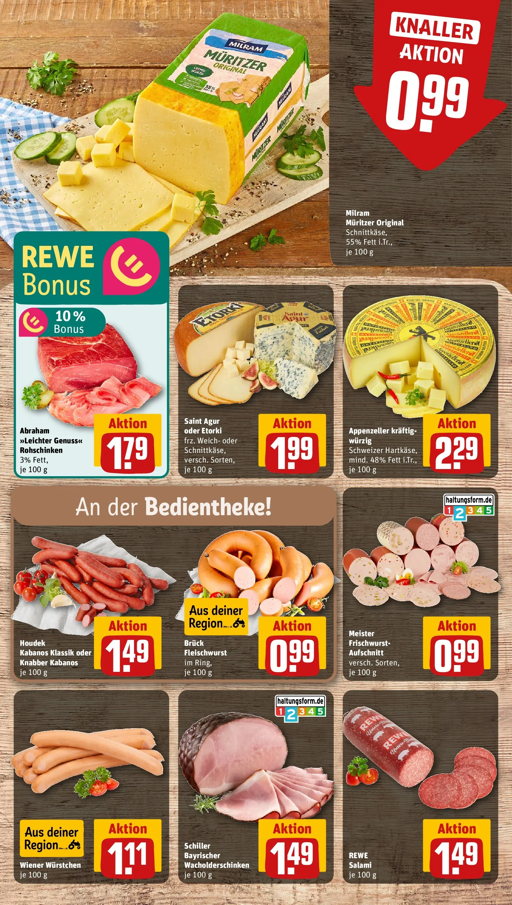 REWE Prospekt ab 26.05.2026 zum Blättern » Angebote | Seite: 9 | Produkte: Wiener wurstchen, Milram, Salami